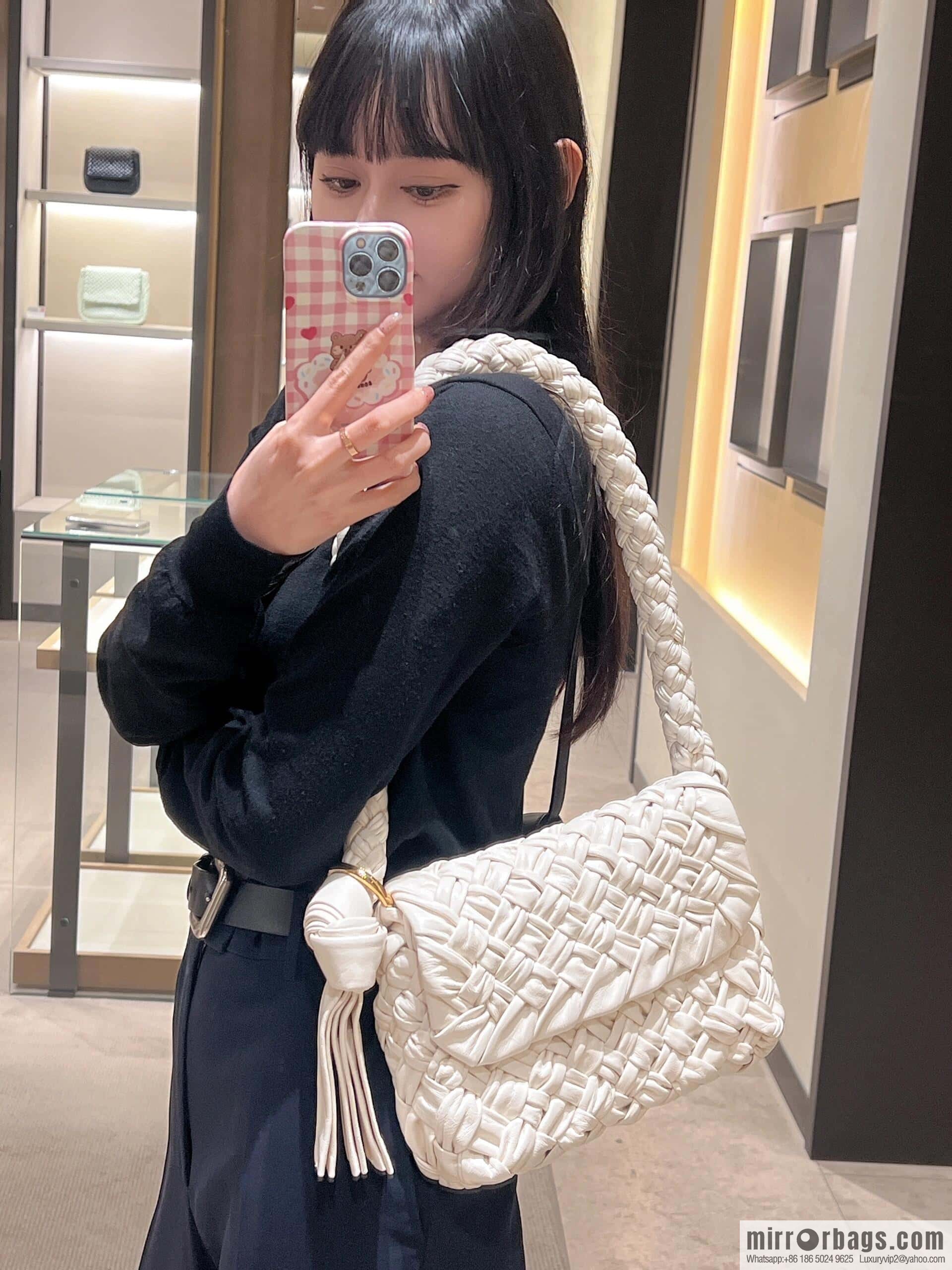 BV Kalimero Citta Handbag 785797 Bone Beige