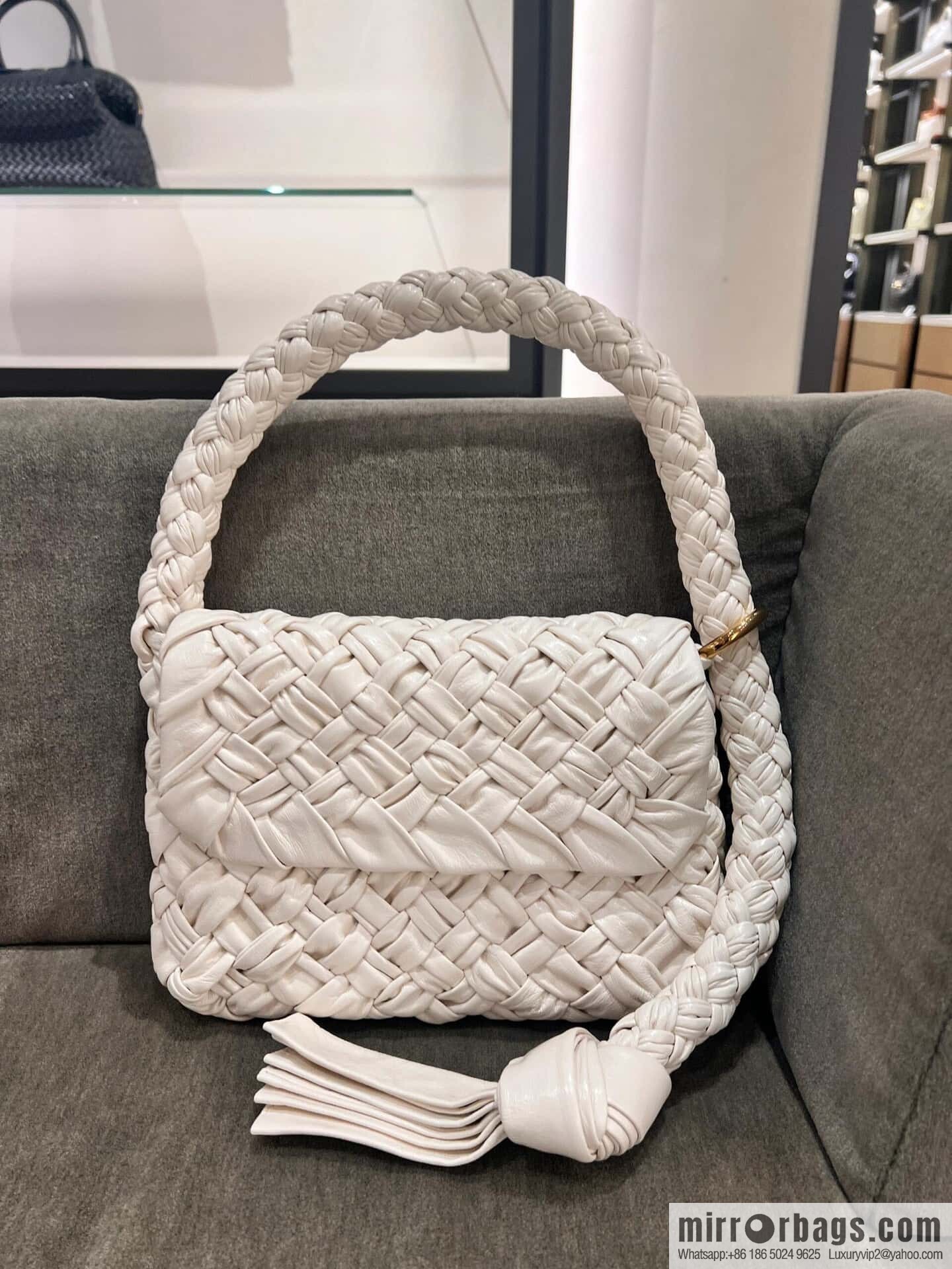 BV Kalimero Citta Handbag 785797 Bone Beige