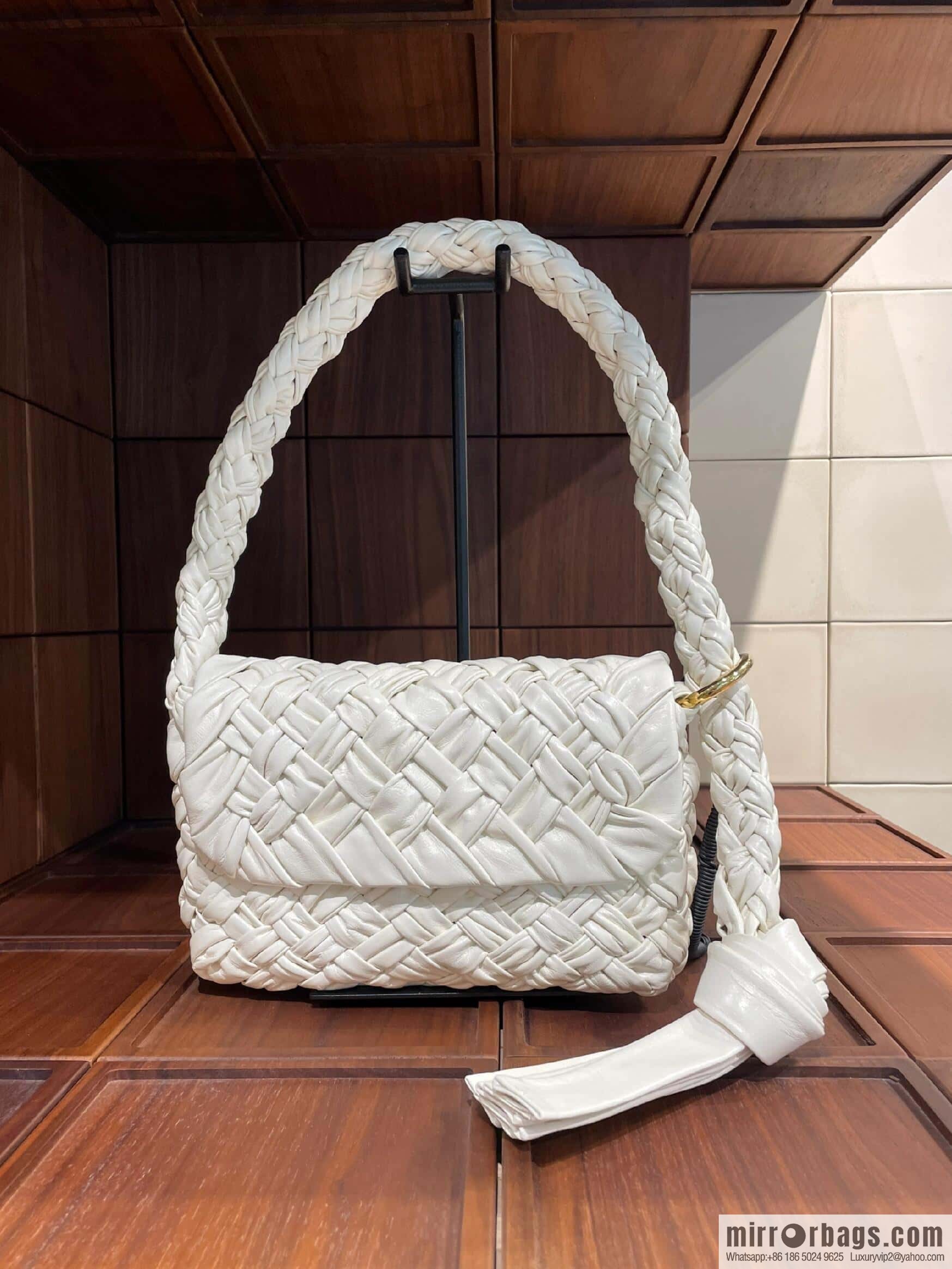 BV Kalimero Citta Handbag 785797 Bone Beige