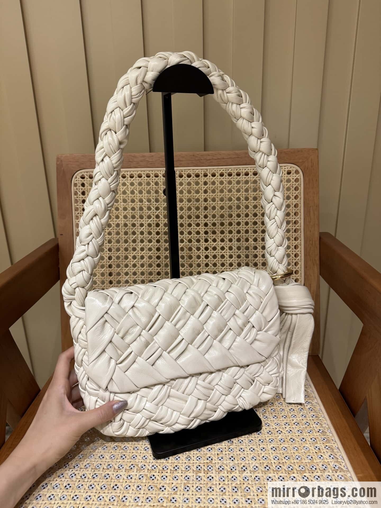 BV Kalimero Citta Handbag 785797 Bone Beige