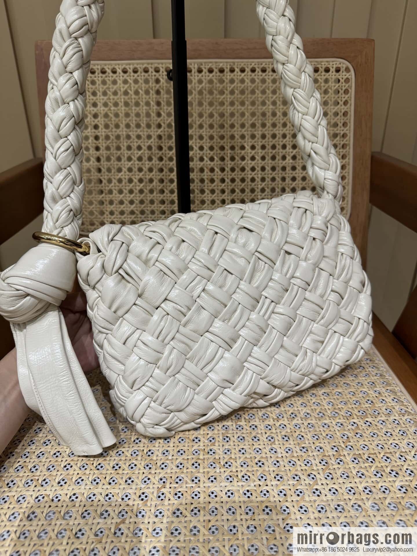 BV Kalimero Citta Handbag 785797 Bone Beige