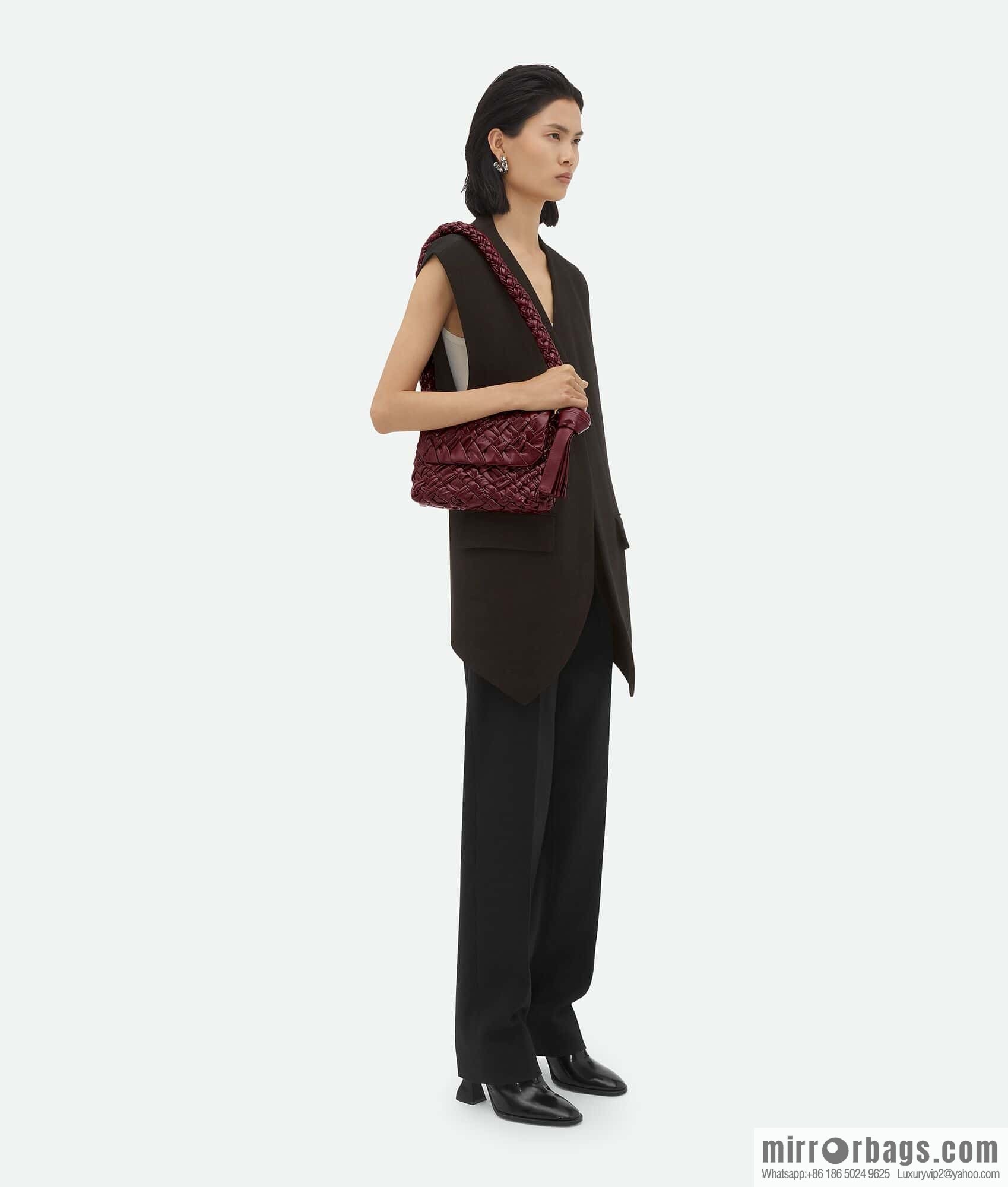 BV Kalimero Citta Handbag 785797 Barolo Burgundy
