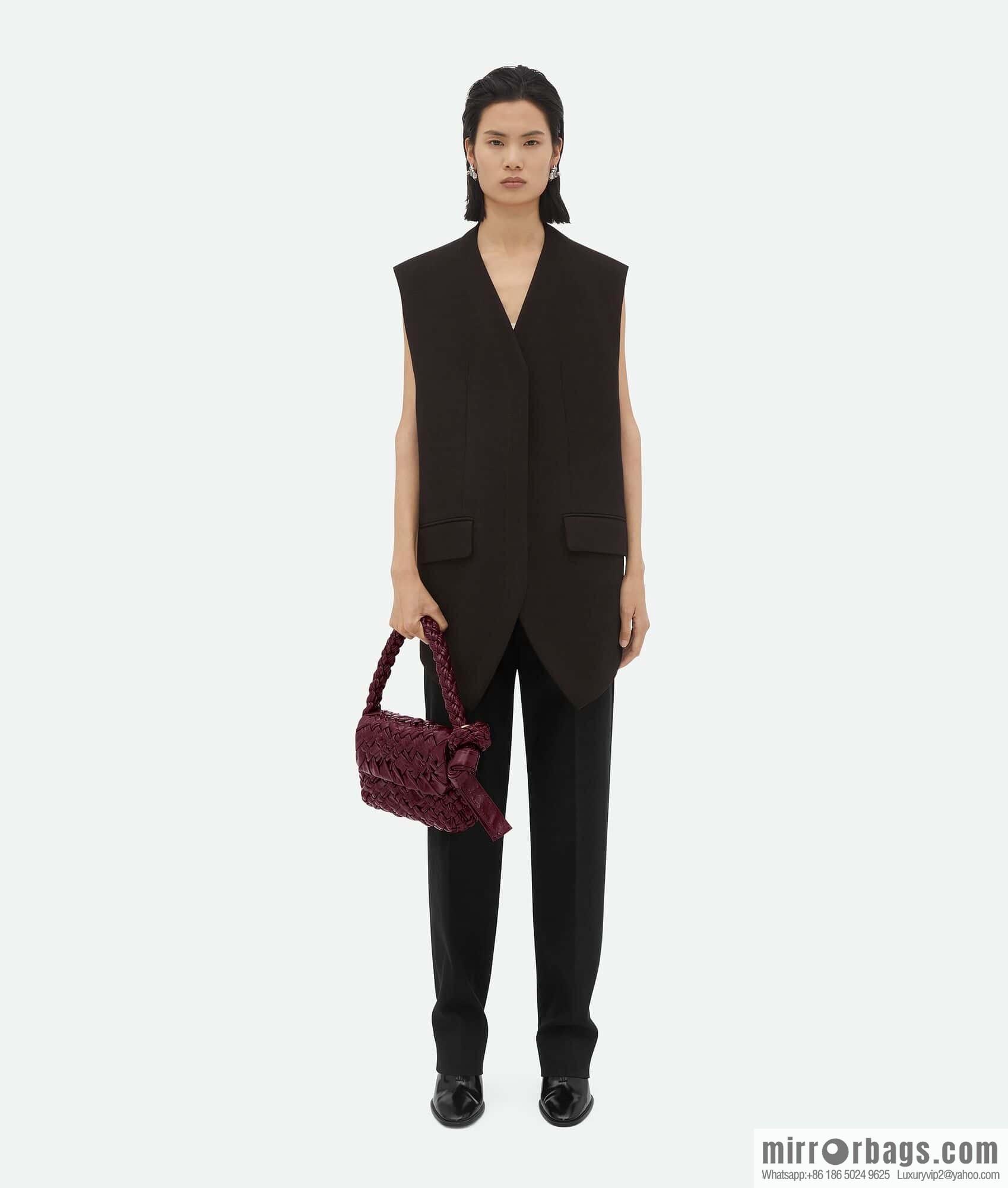 BV Kalimero Citta Handbag 785797 Barolo Burgundy