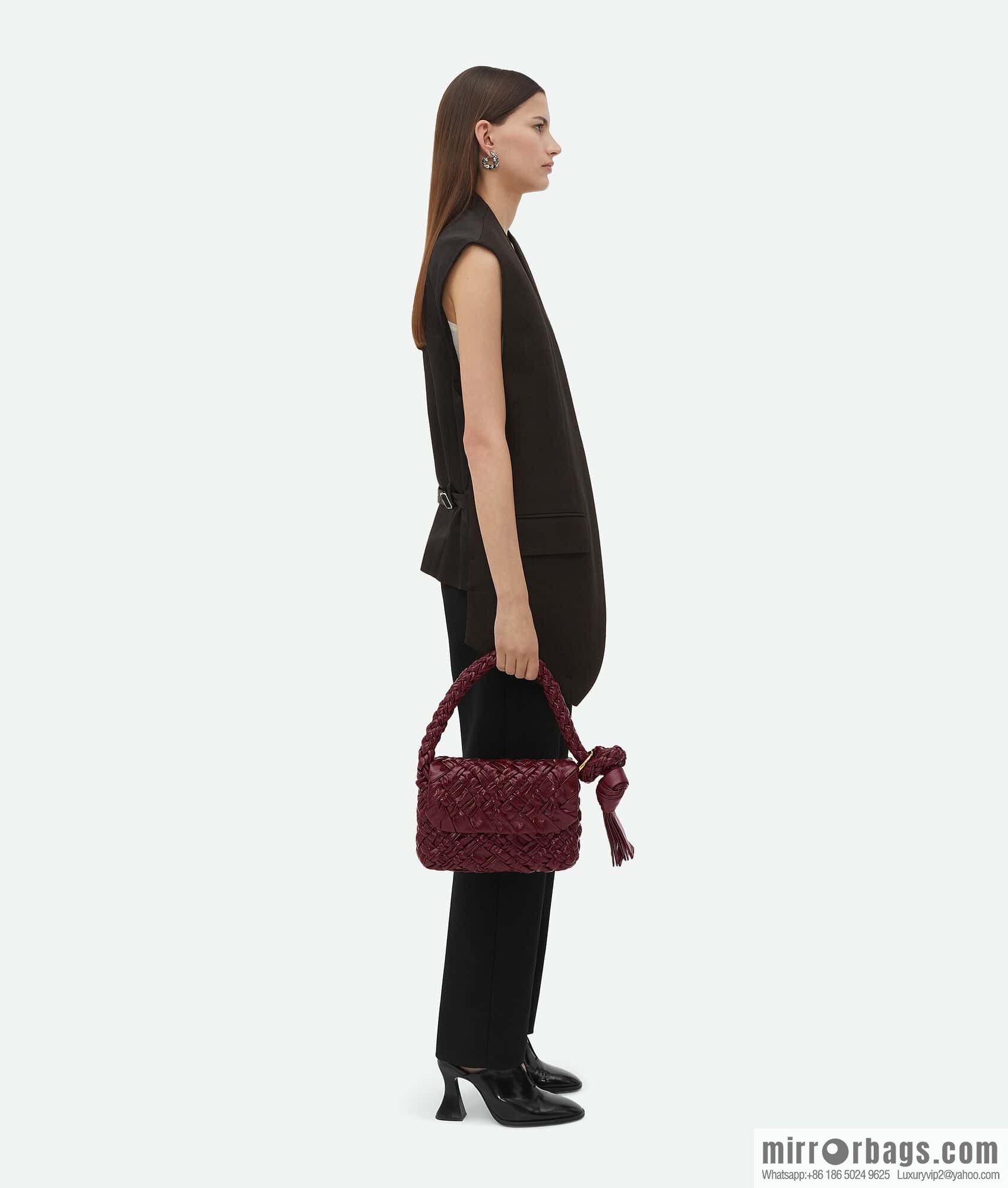 BV Kalimero Citta Handbag 785797 Barolo Burgundy