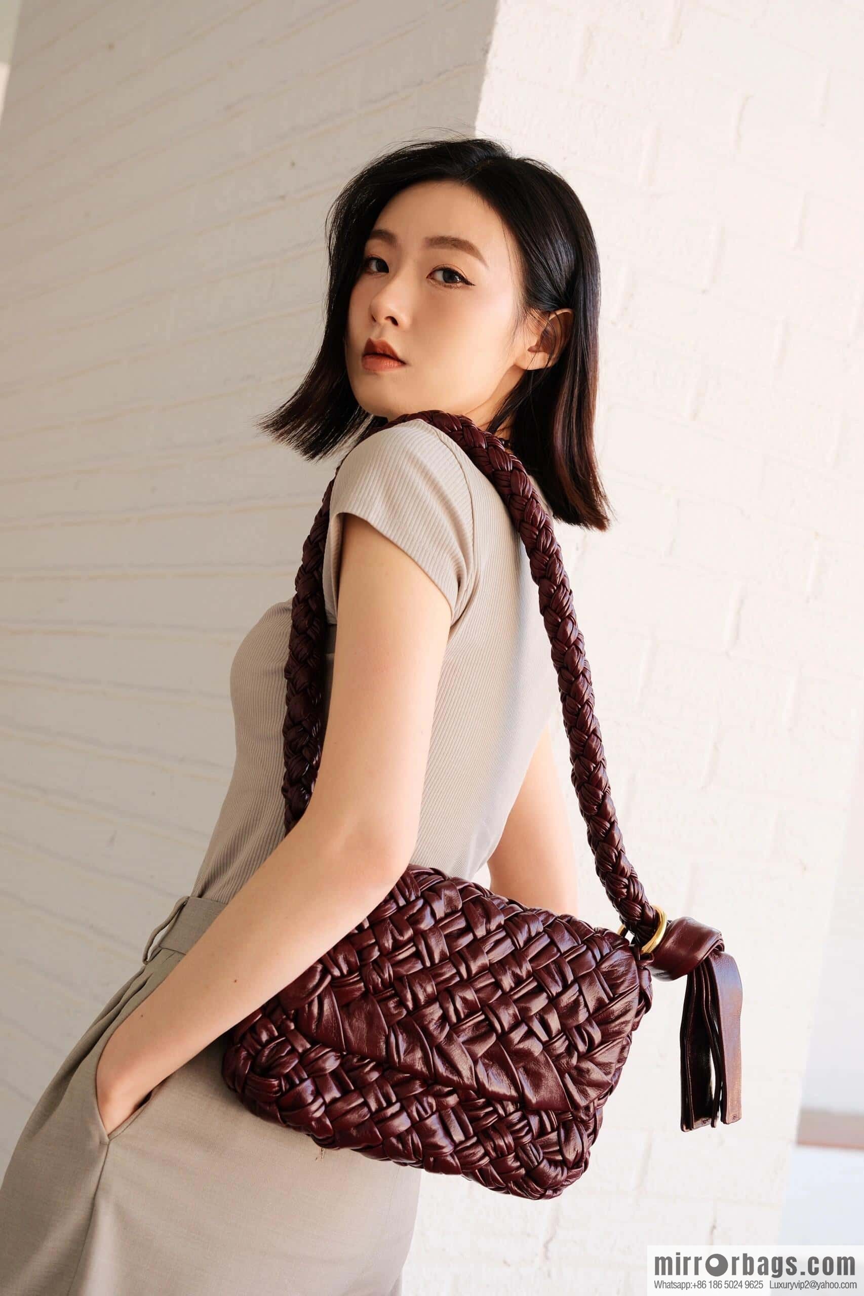 BV Kalimero Citta Handbag 785797 Barolo Burgundy