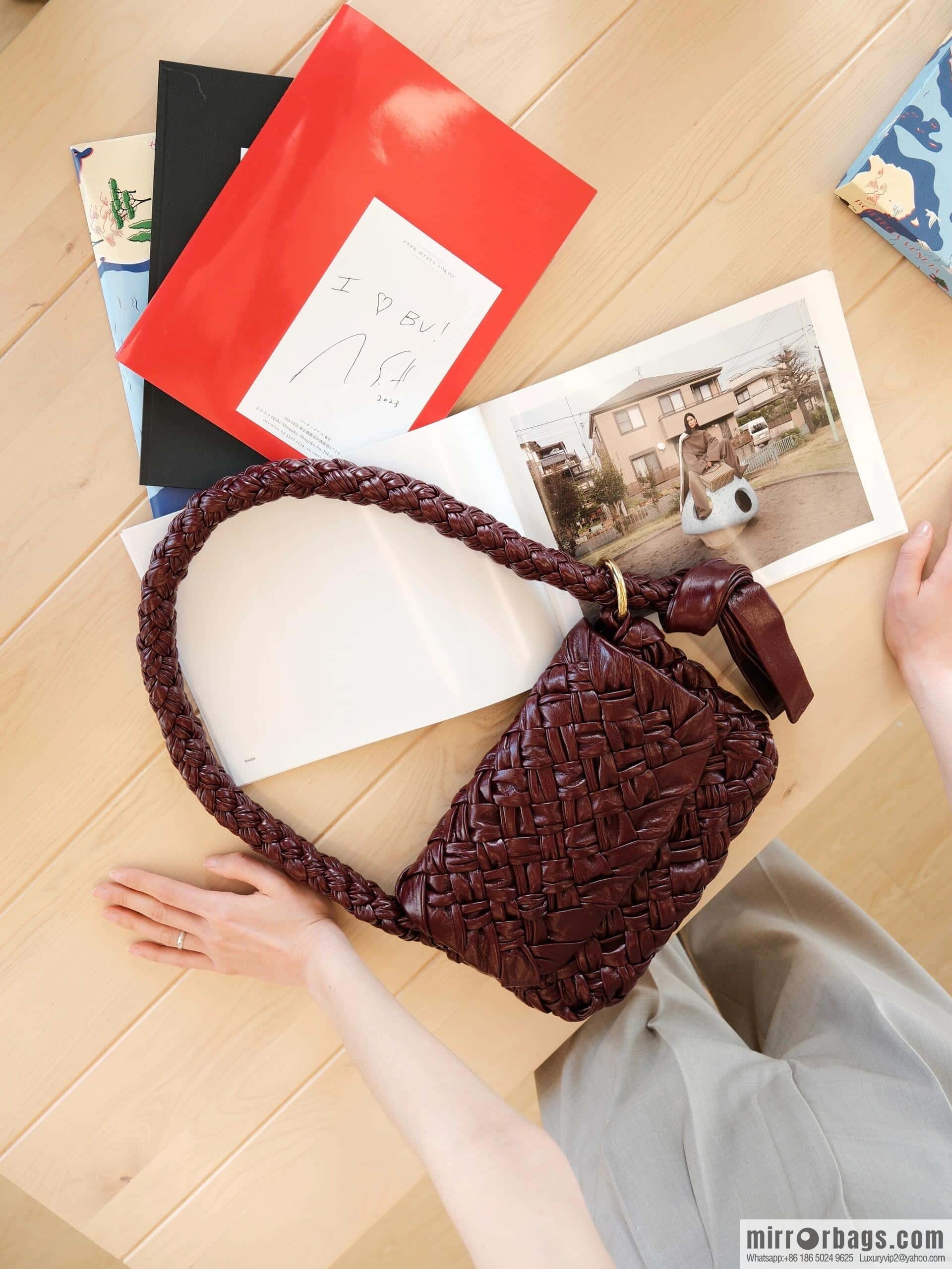 BV Kalimero Citta Handbag 785797 Barolo Burgundy