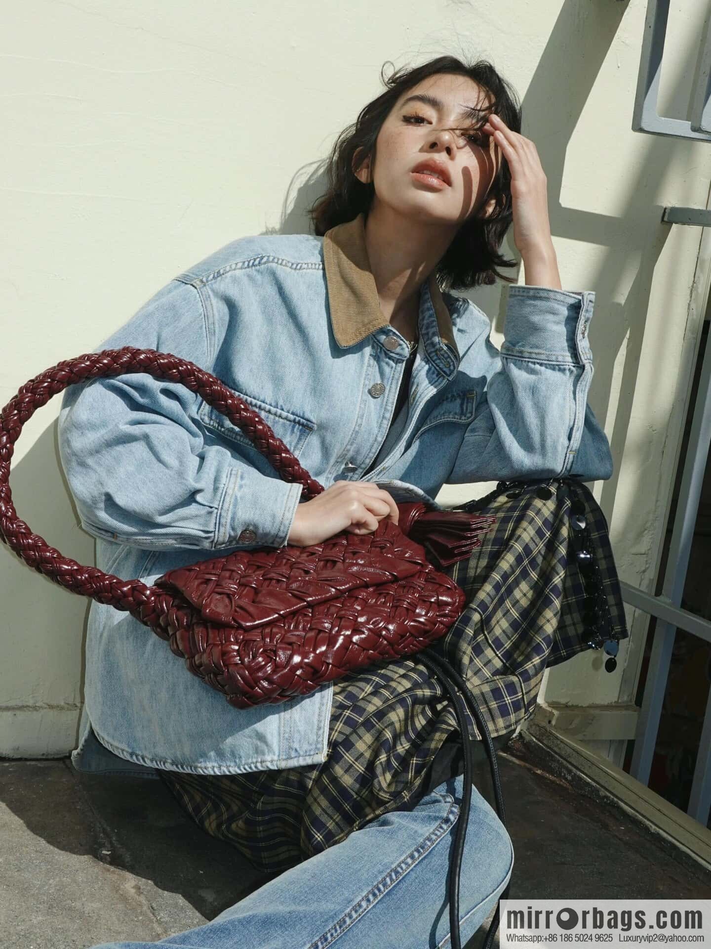 BV Kalimero Citta Handbag 785797 Barolo Burgundy