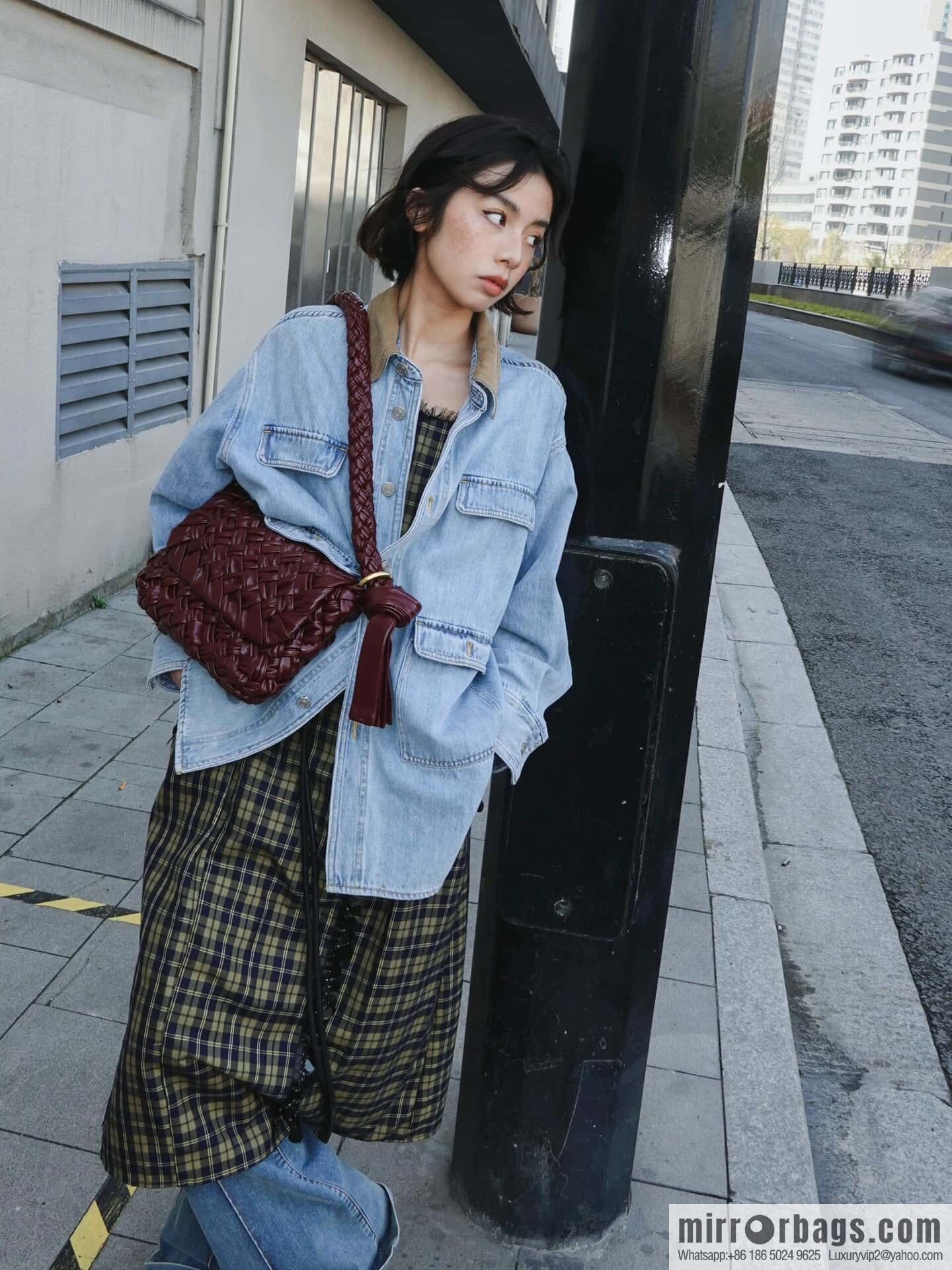 BV Kalimero Citta Handbag 785797 Barolo Burgundy