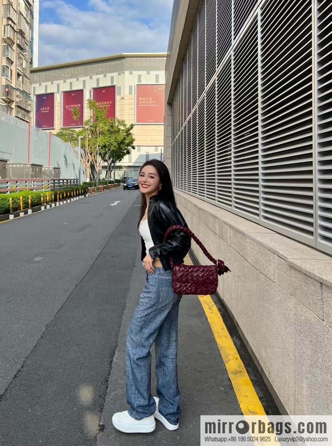 BV Kalimero Citta Handbag 785797 Barolo Burgundy