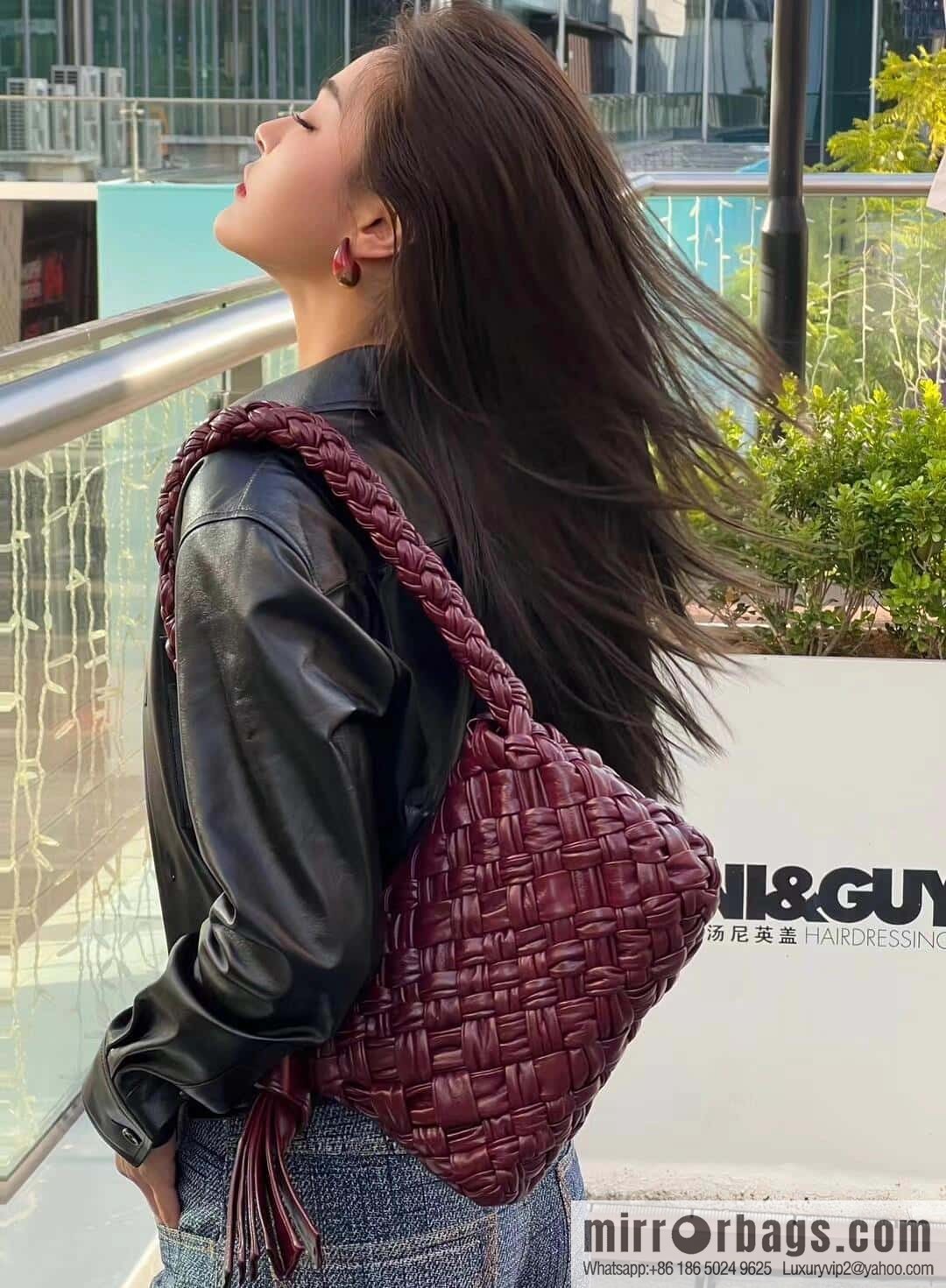 BV Kalimero Citta Handbag 785797 Barolo Burgundy