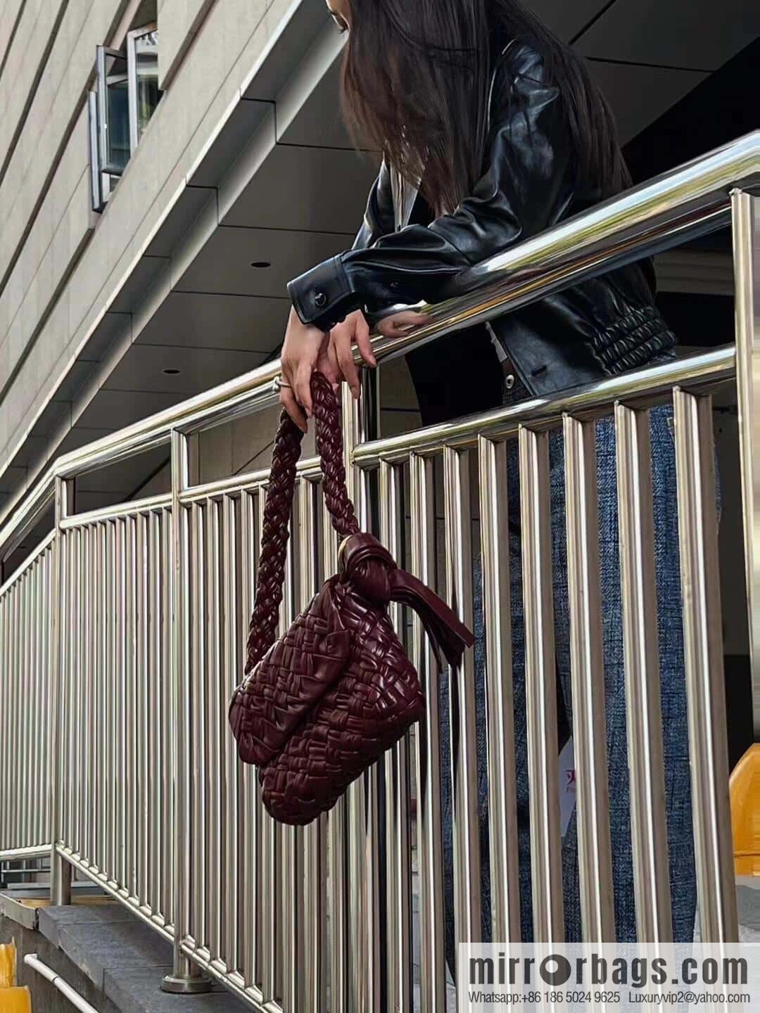 BV Kalimero Citta Handbag 785797 Barolo Burgundy