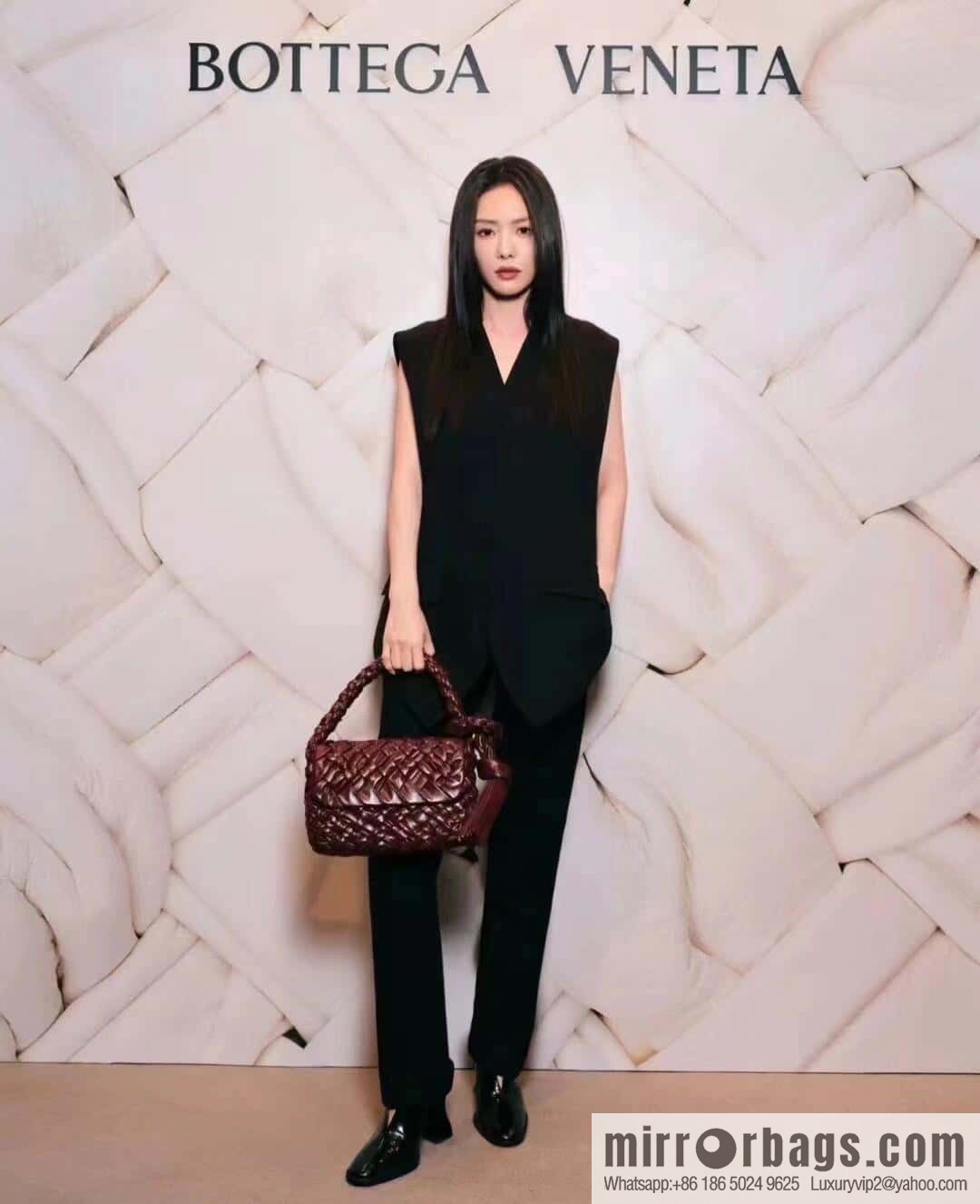 BV Kalimero Citta Handbag 785797 Barolo Burgundy
