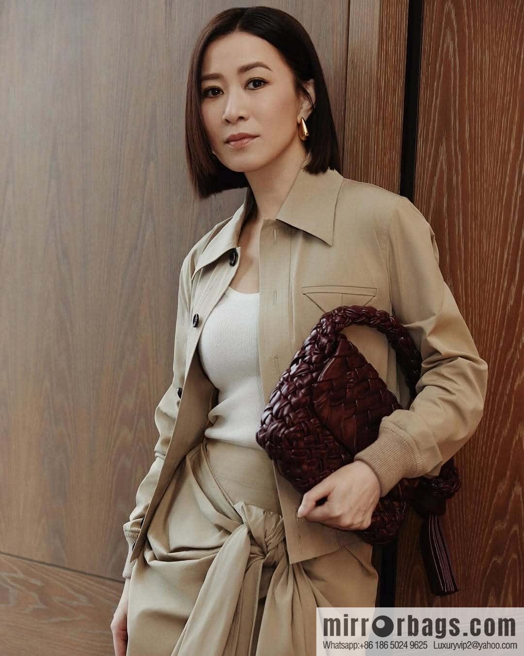 BV Kalimero Citta Handbag 785797 Barolo Burgundy