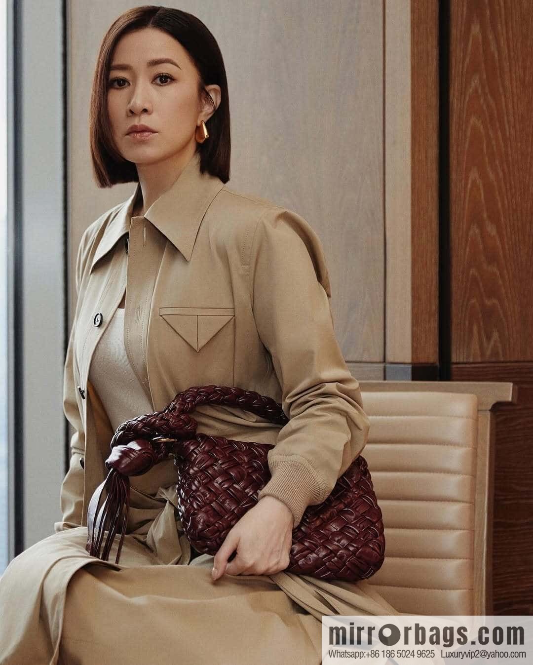 BV Kalimero Citta Handbag 785797 Barolo Burgundy