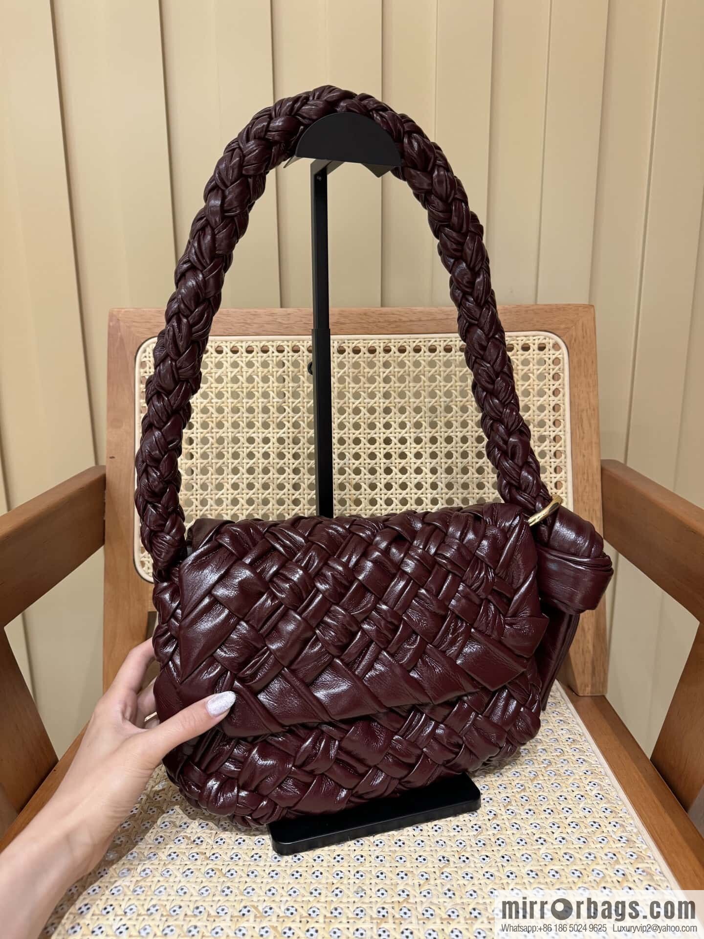 BV Kalimero Citta Handbag 785797 Barolo Burgundy