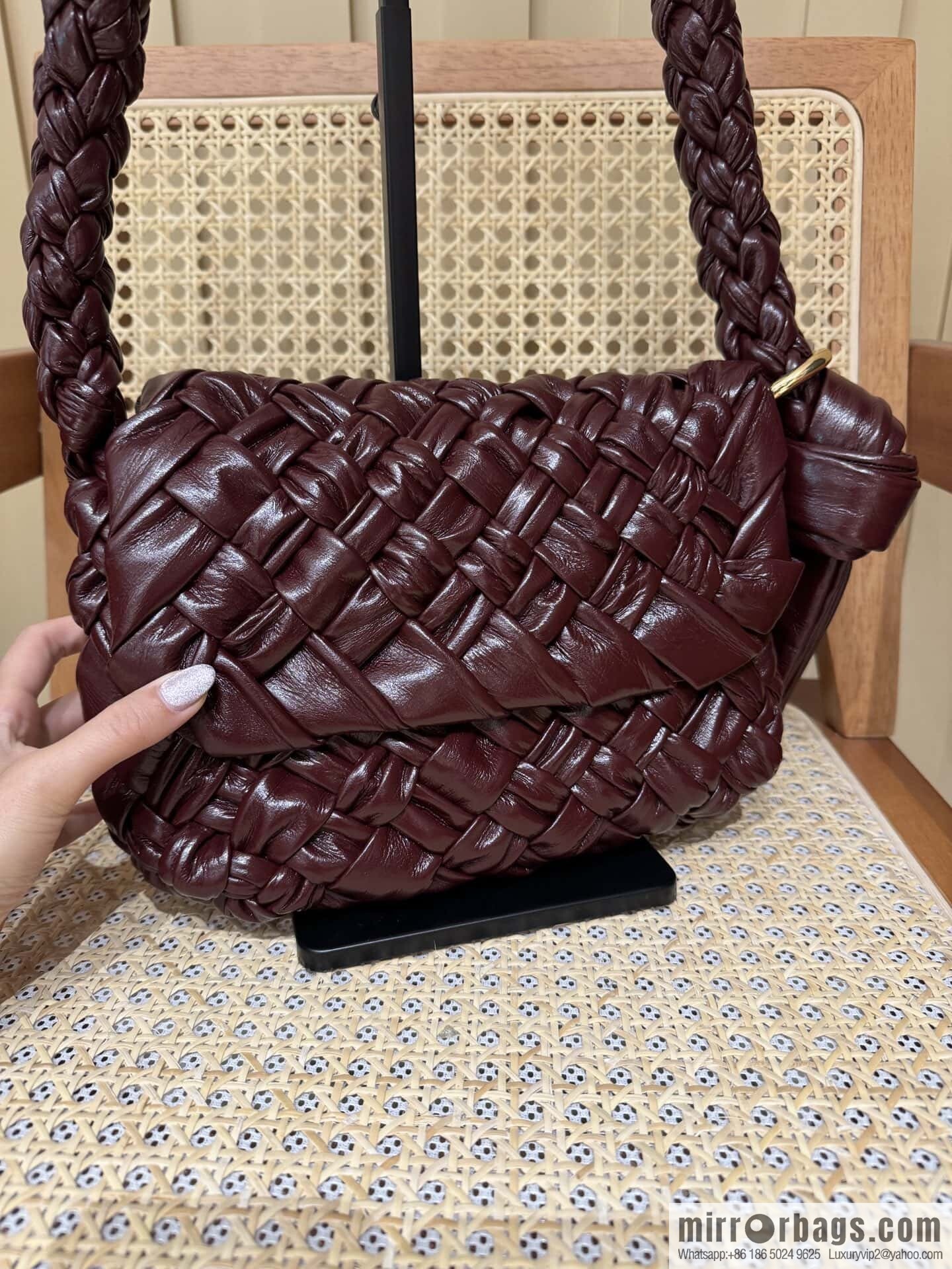 BV Kalimero Citta Handbag 785797 Barolo Burgundy