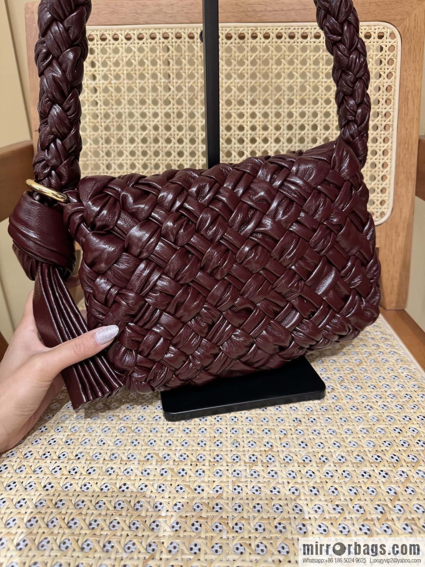BV Kalimero Citta Handbag 785797 Barolo Burgundy