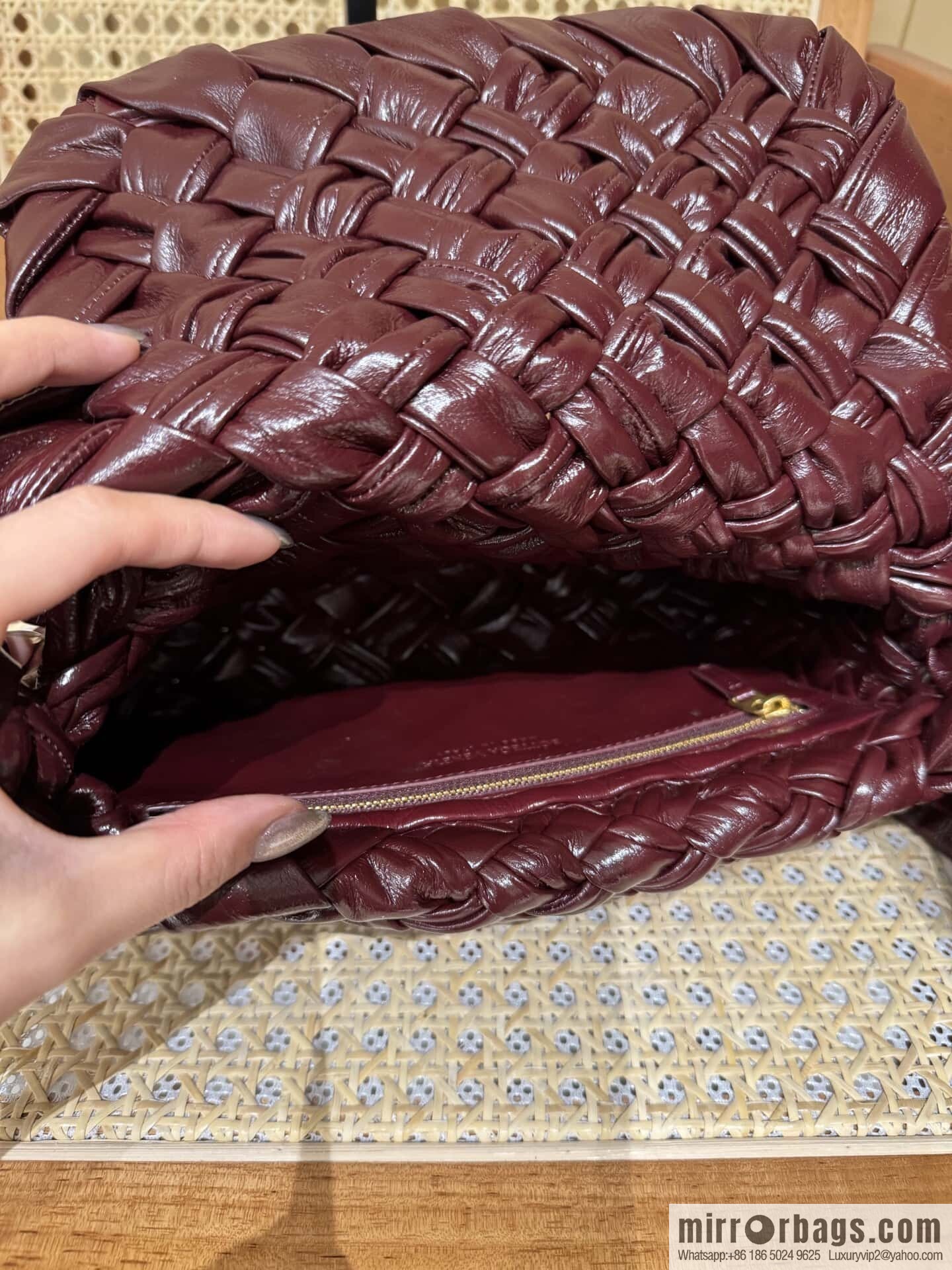 BV Kalimero Citta Handbag 785797 Barolo Burgundy