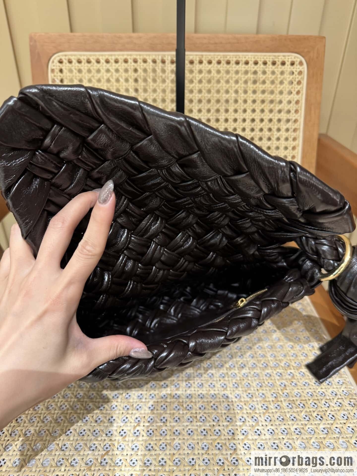 BV Kalimero Citta Handbag 785797 Chocolate Brown