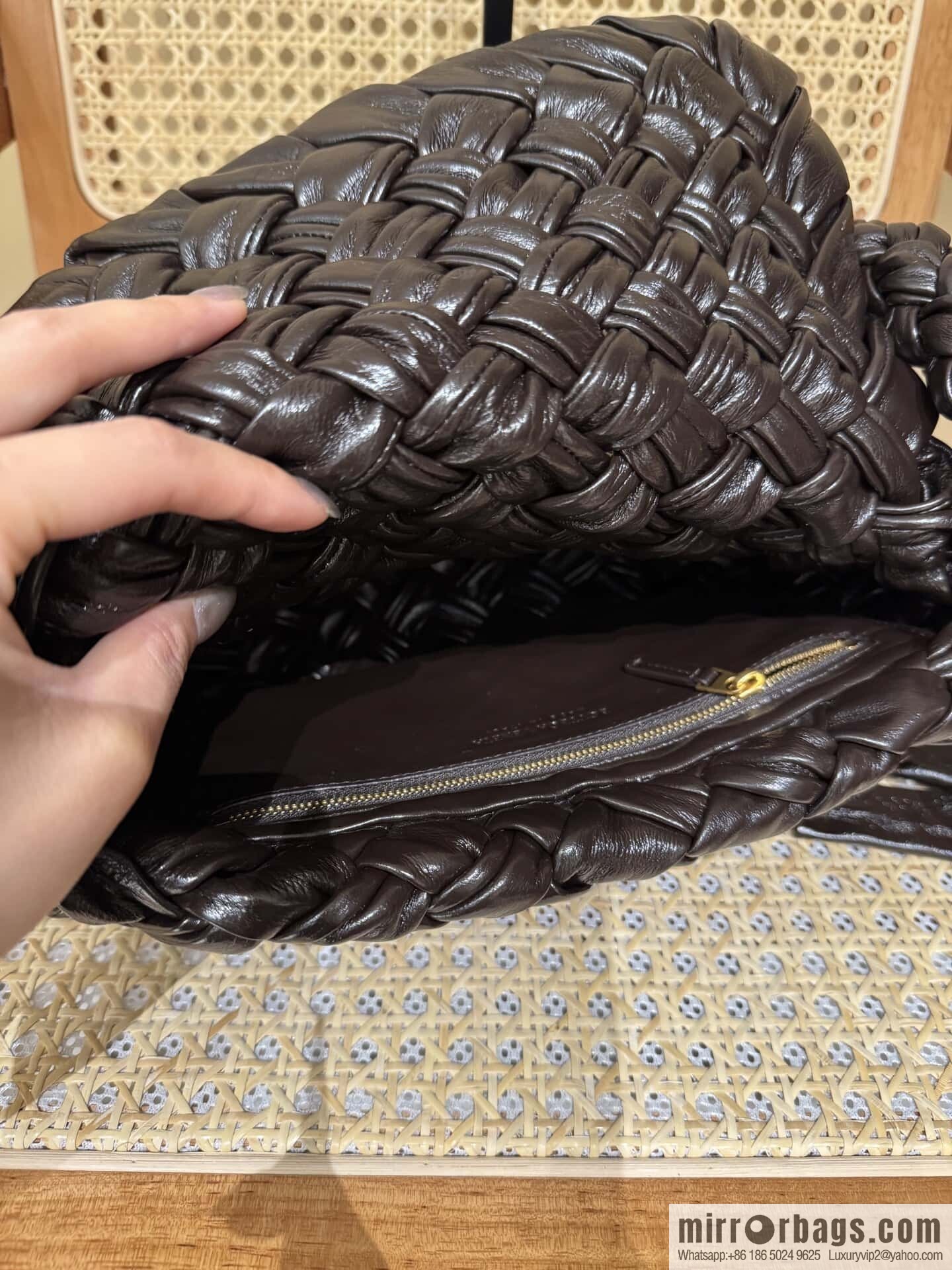BV Kalimero Citta Handbag 785797 Chocolate Brown