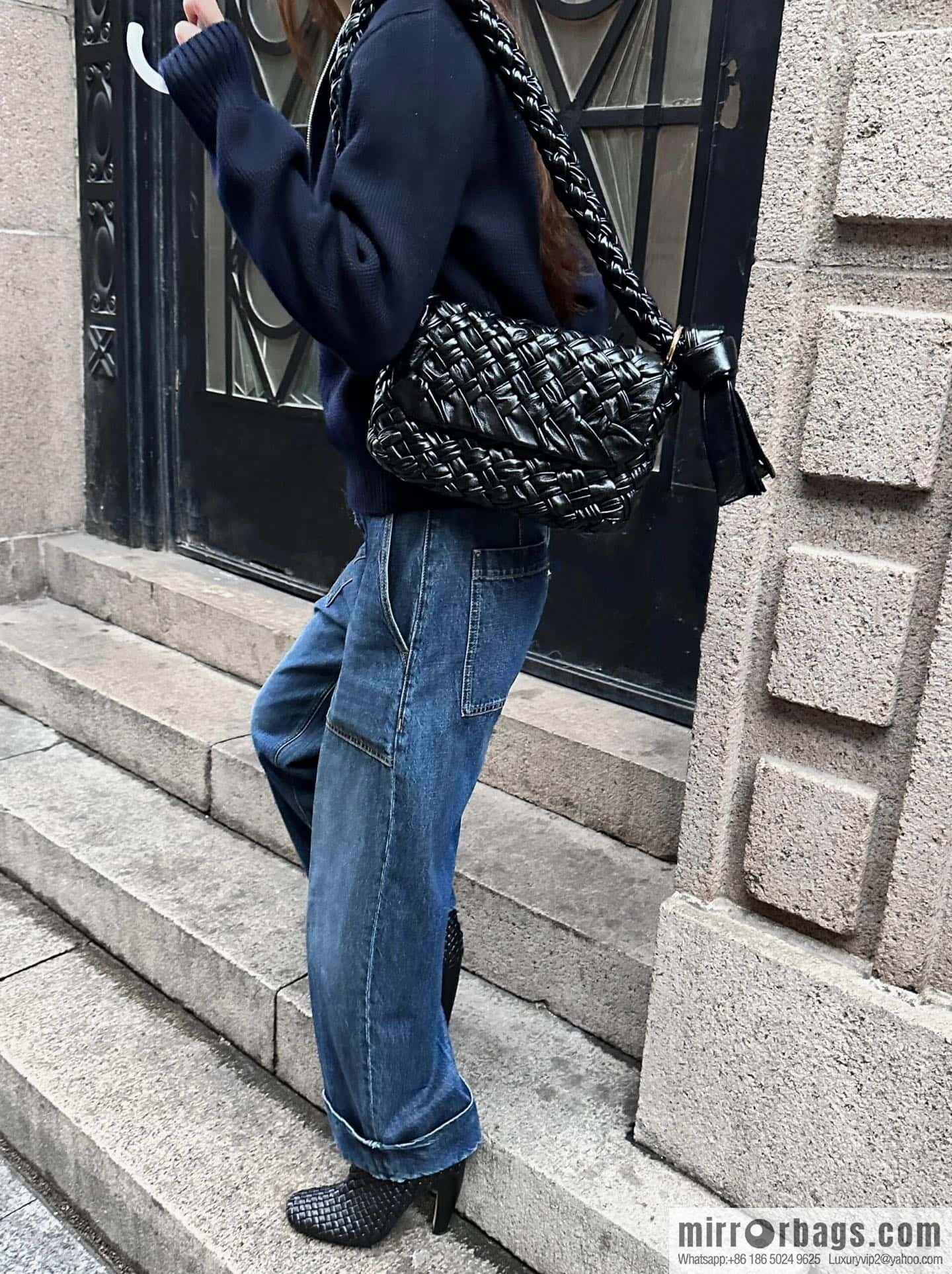BV Kalimero Citta Handbag 785797 Black