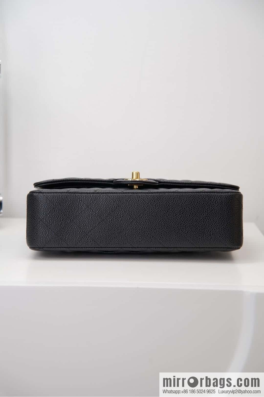 Classic Flap, black gold, large ball pattern 〰️ A01112