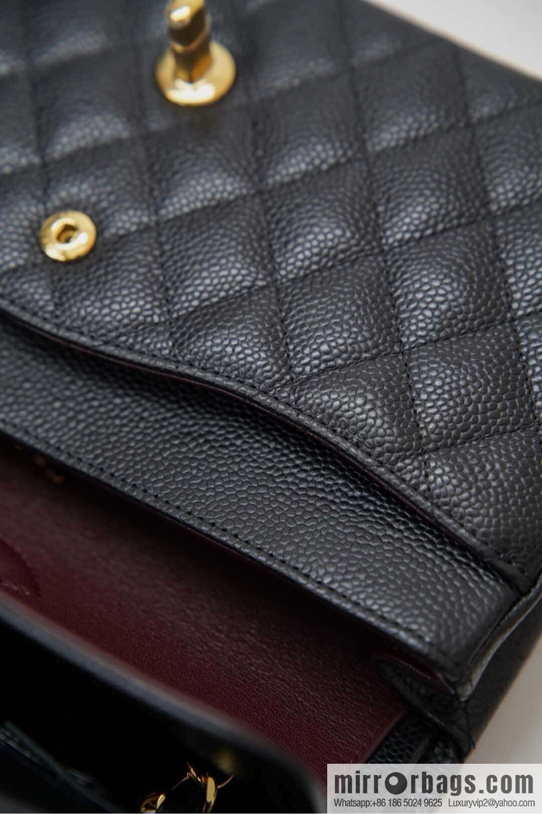 Classic Flap, black gold, large ball pattern 〰️ A01112