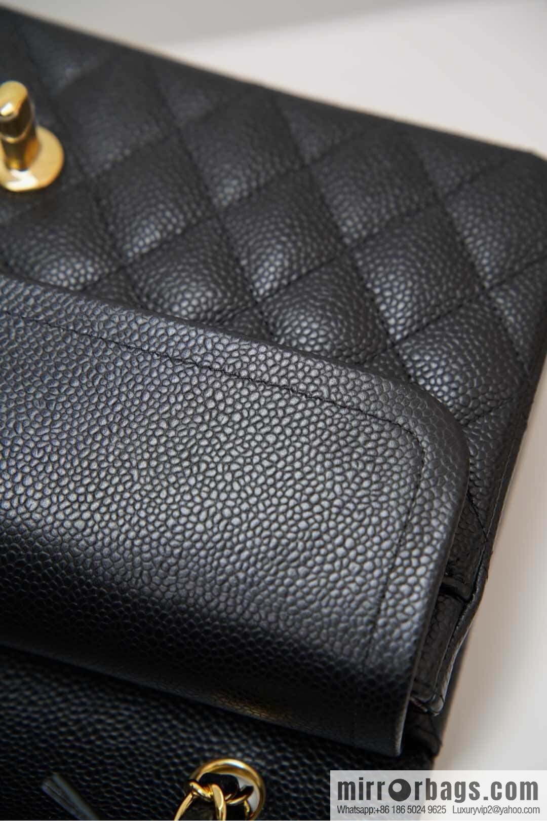 Classic Flap, black gold, large ball pattern 〰️ A01112