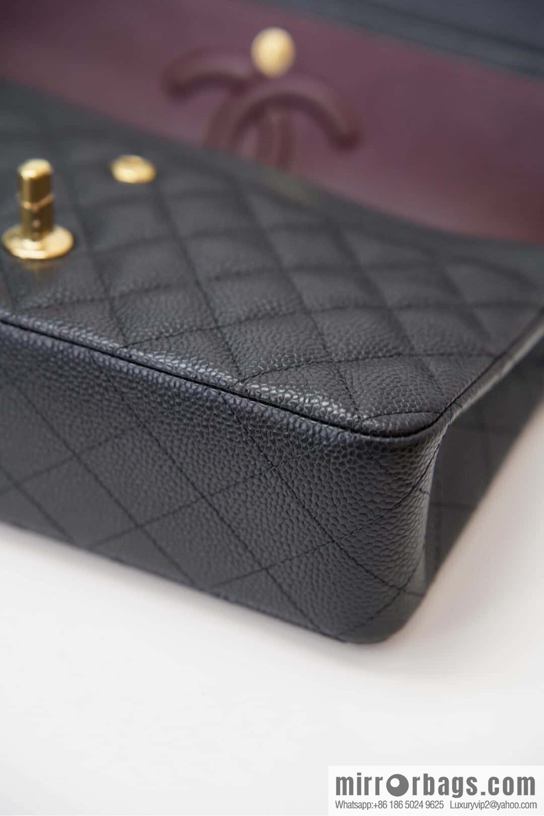 Classic Flap, black gold, large ball pattern 〰️ A01112