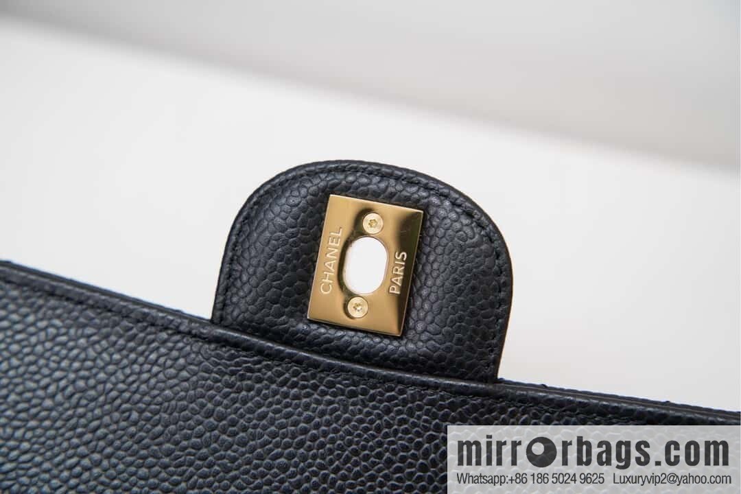 Classic Flap, black gold, large ball pattern 〰️ A01112