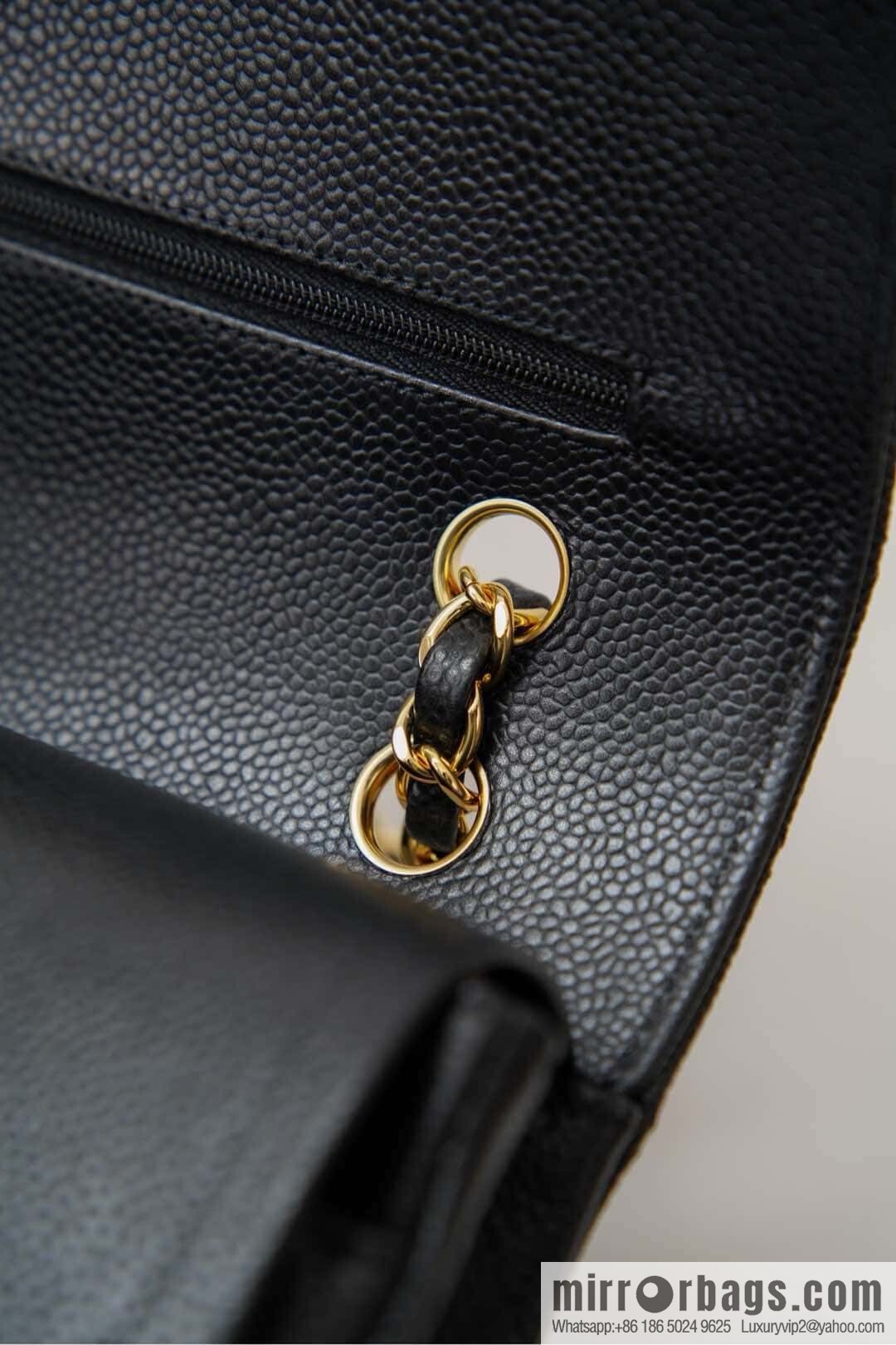 Classic Flap, black gold, large ball pattern 〰️ A01112