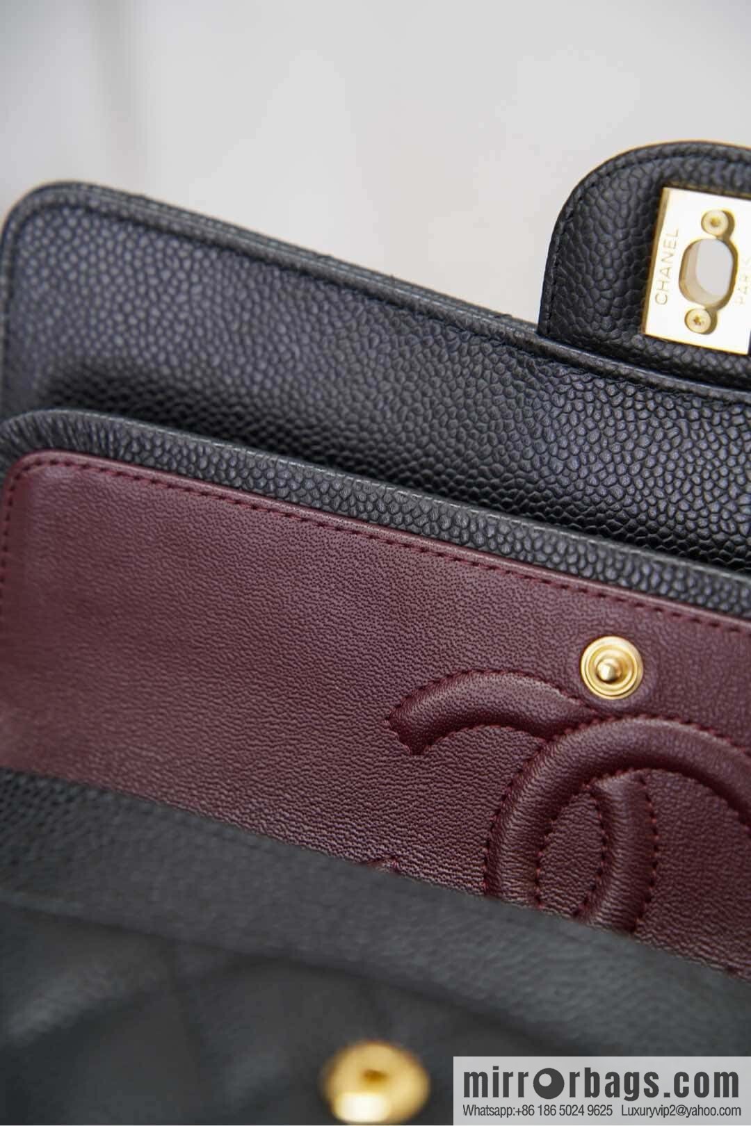 Classic Flap, black gold, large ball pattern 〰️ A01112