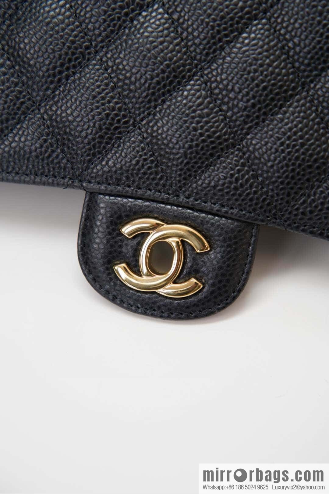Classic Flap, black gold, large ball pattern 〰️ A01112