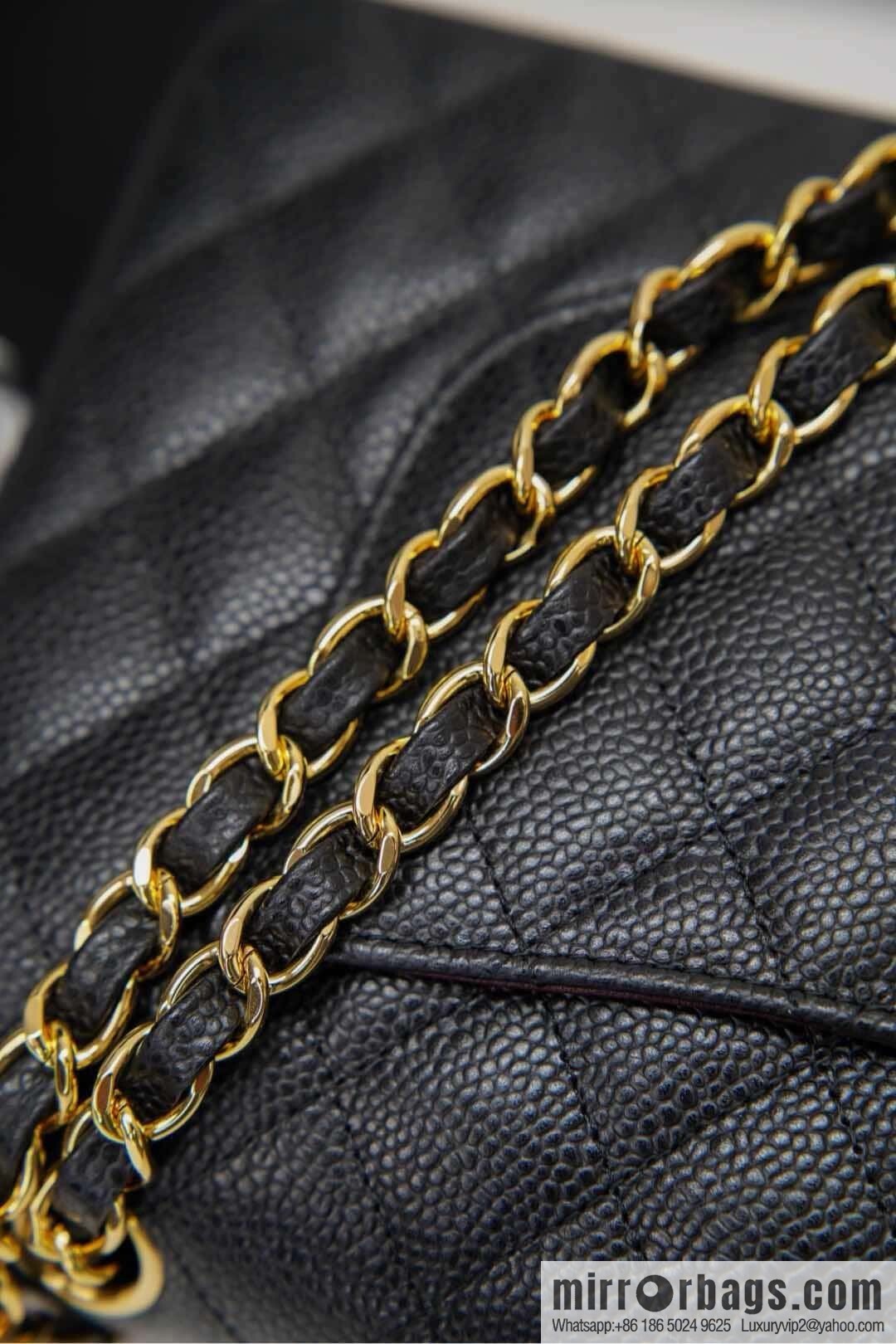 Classic Flap, black gold, large ball pattern 〰️ A01112