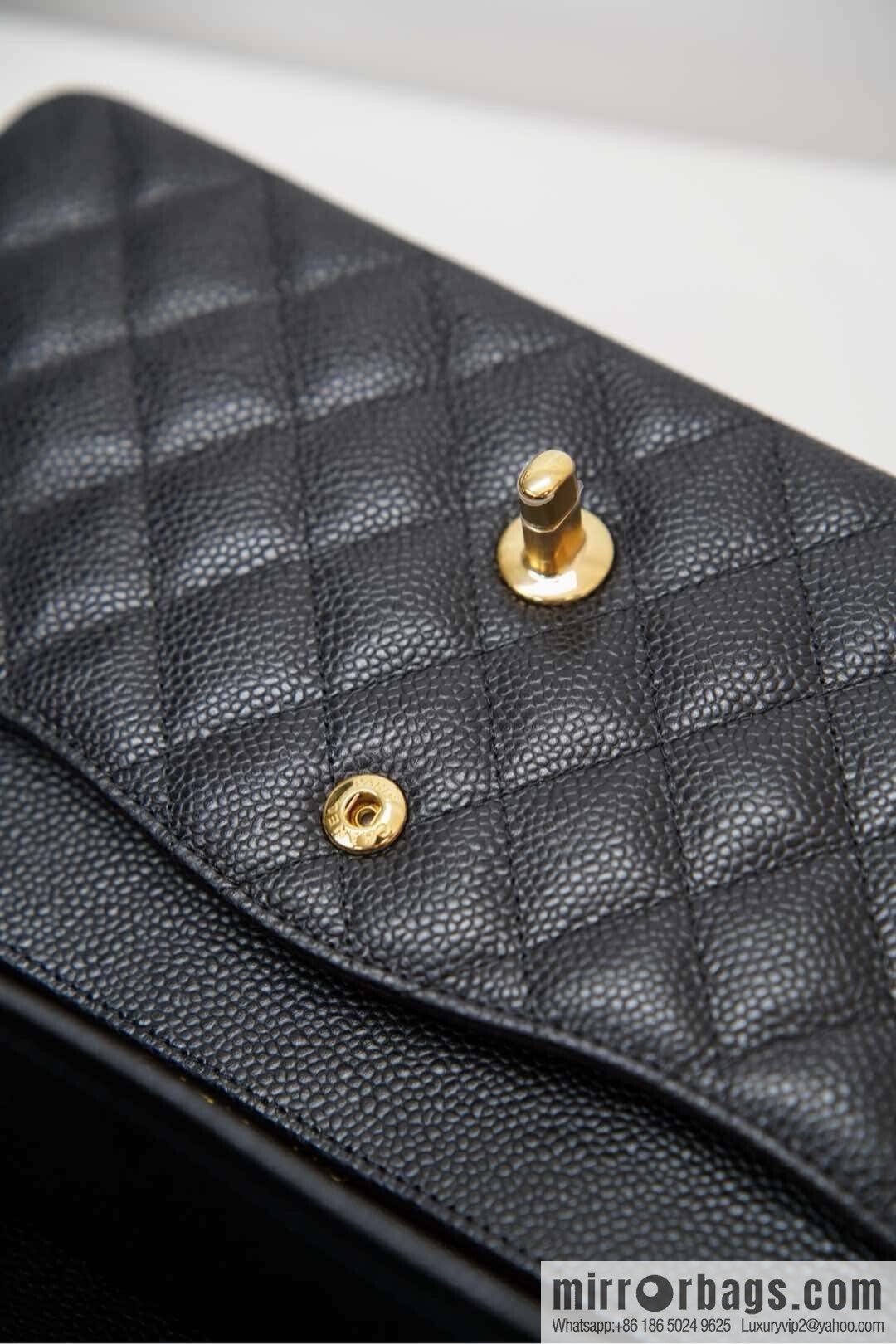Classic Flap, black gold, large ball pattern 〰️ A01112