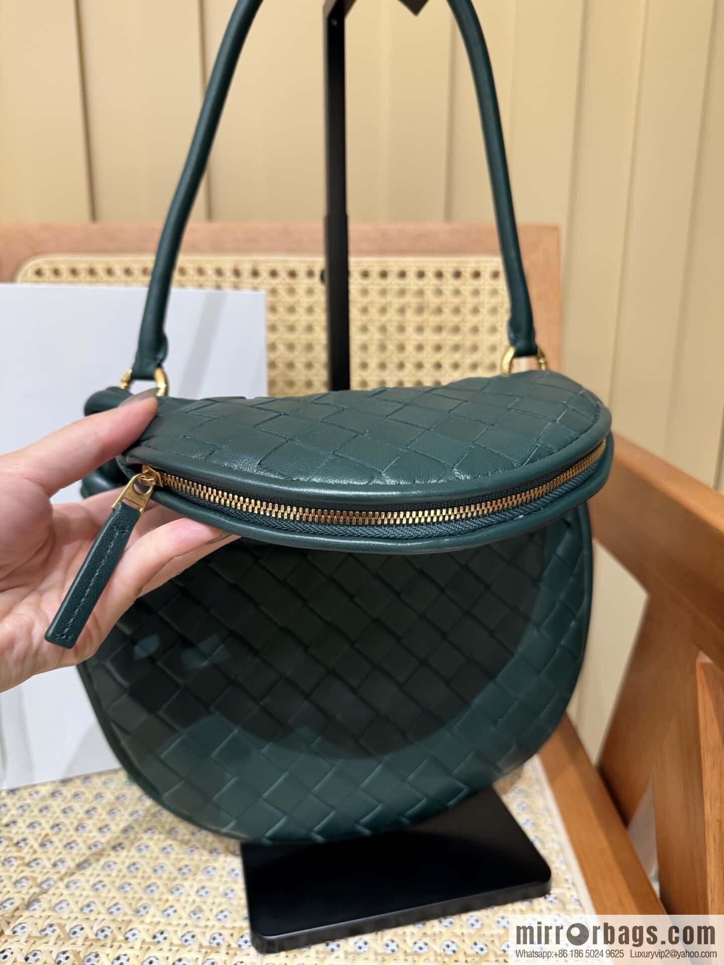 BV Small Gemelli Shoulder Backpack 776764 Emerald