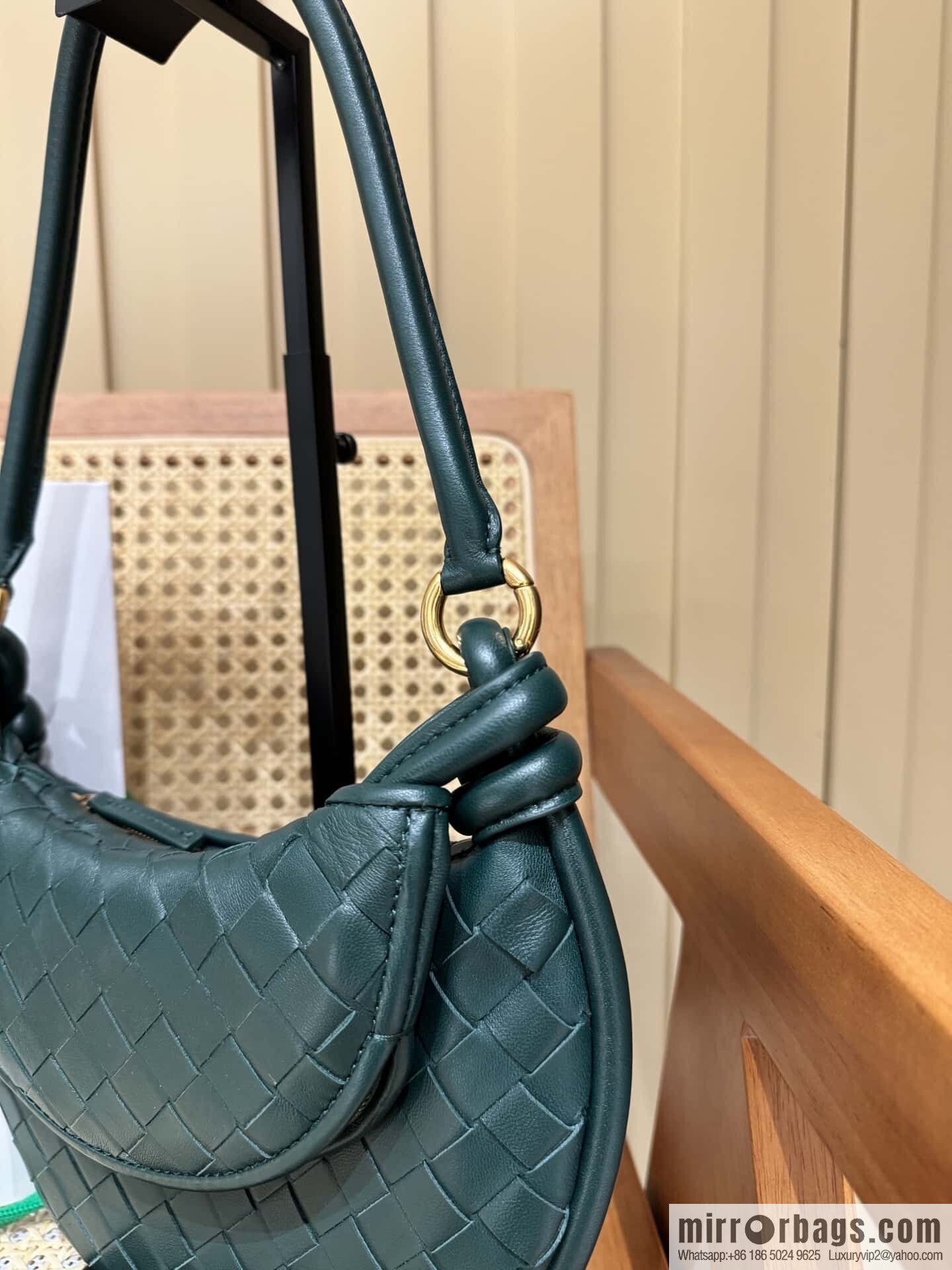 BV Small Gemelli Shoulder Backpack 776764 Emerald