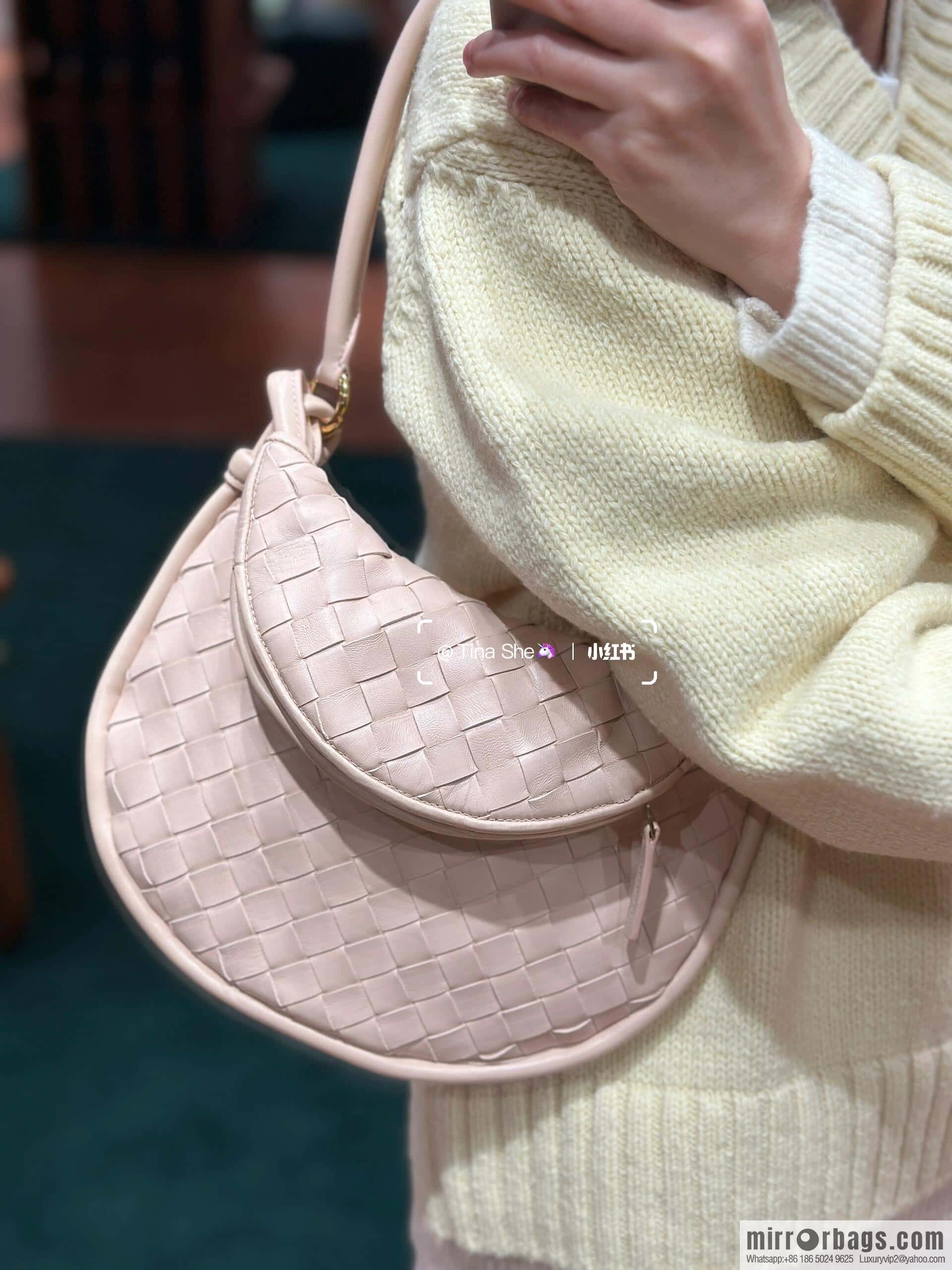 BV Small Gemelli Shoulder Backpack 776764 Lotus Powder