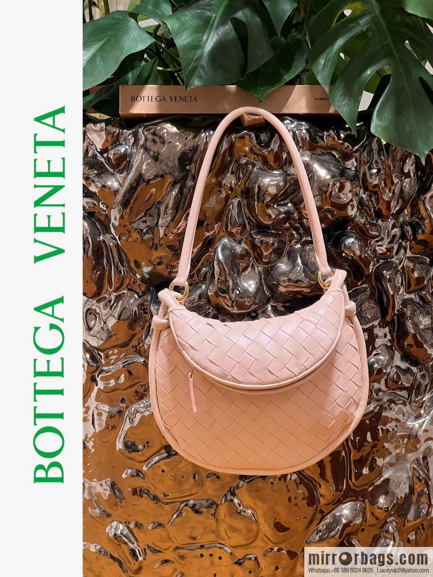 BV Small Gemelli Shoulder Backpack 776764 Lotus Powder