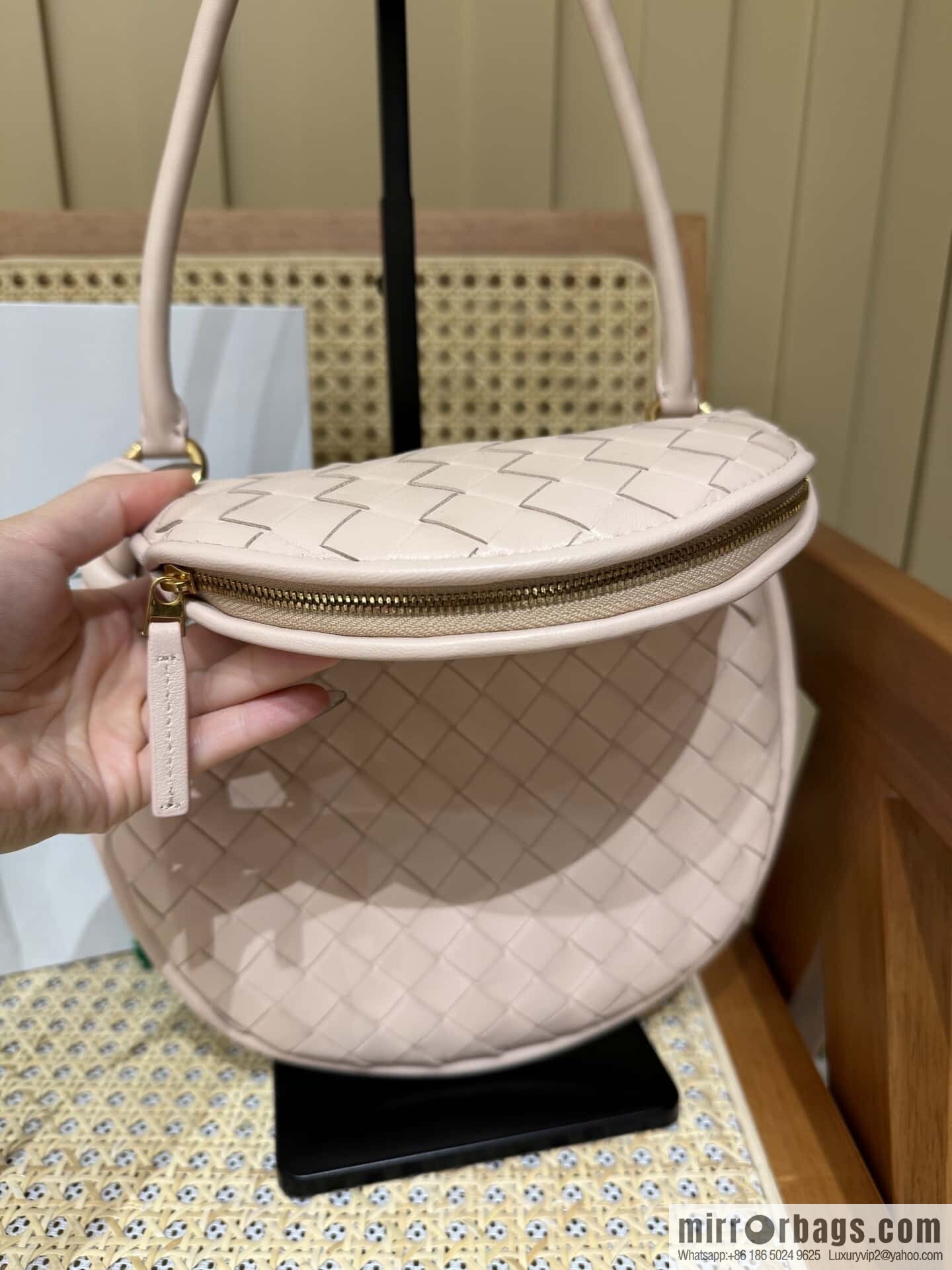 BV Small Gemelli Shoulder Backpack 776764 Lotus Powder