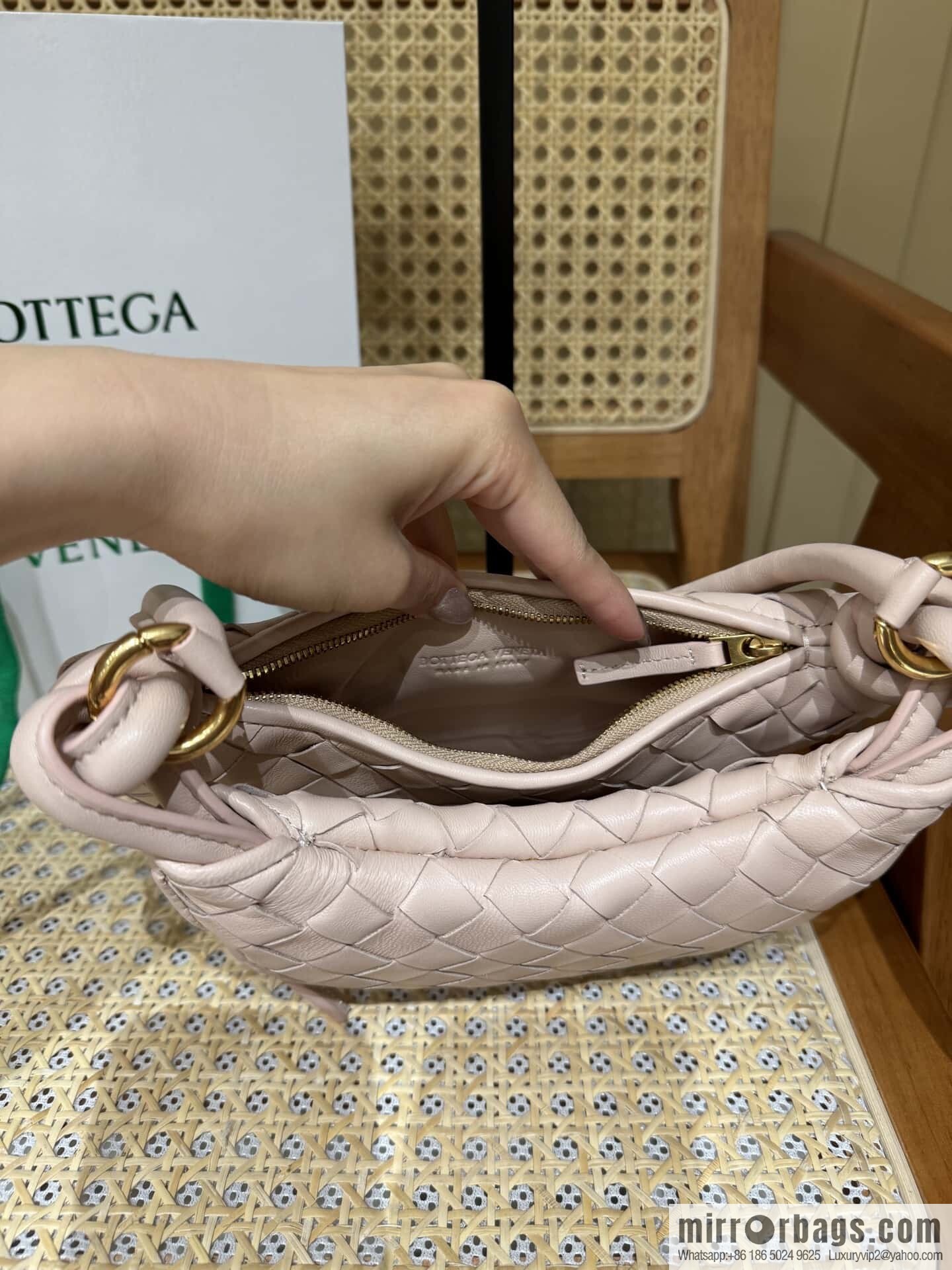 BV Small Gemelli Shoulder Backpack 776764 Lotus Powder