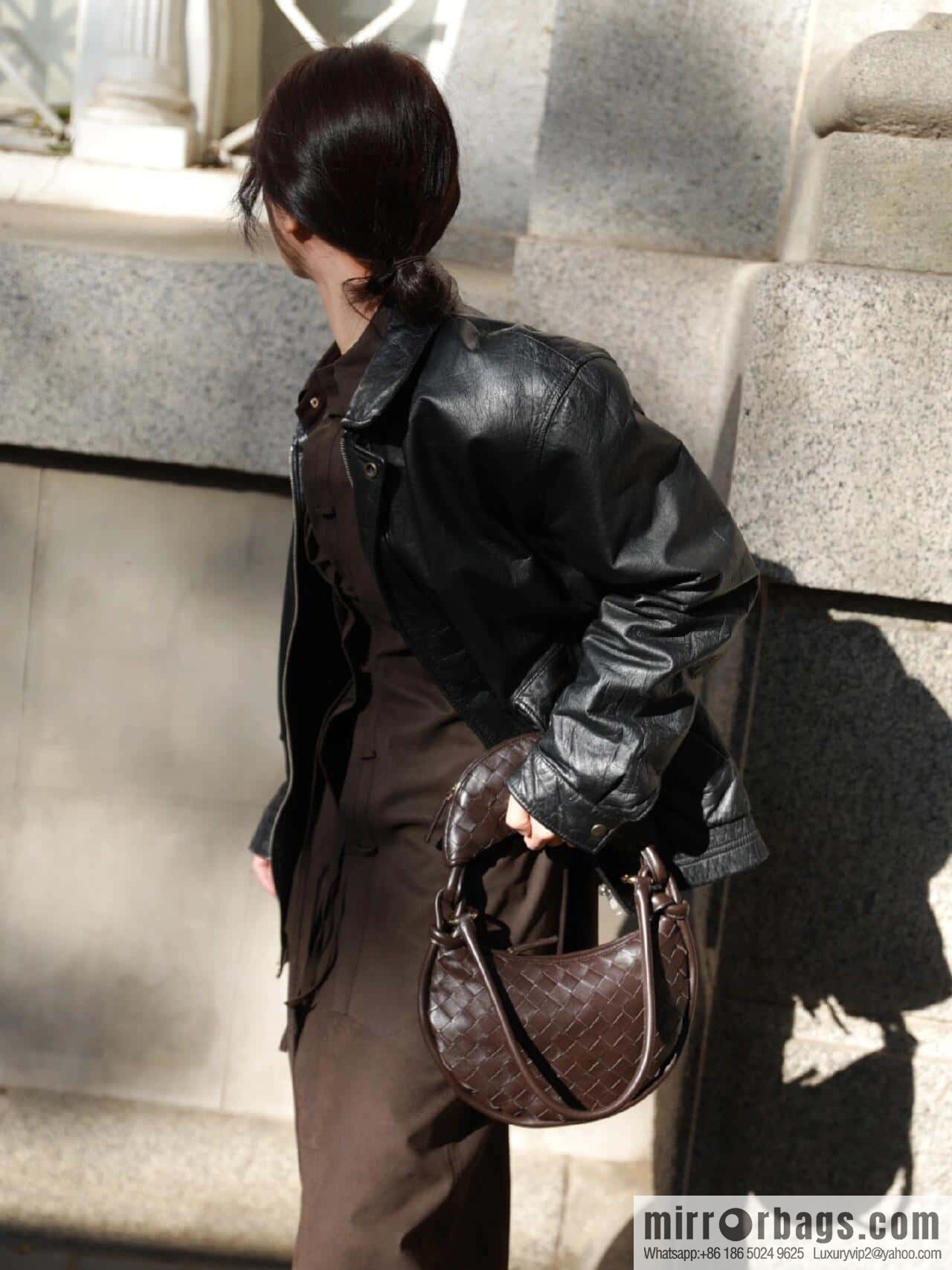 BV Small Gemelli Shoulder Backpack 776764 Chocolate Brown