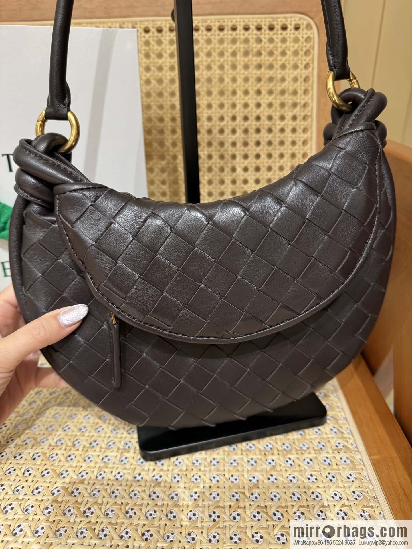 BV Small Gemelli Shoulder Backpack 776764 Chocolate Brown