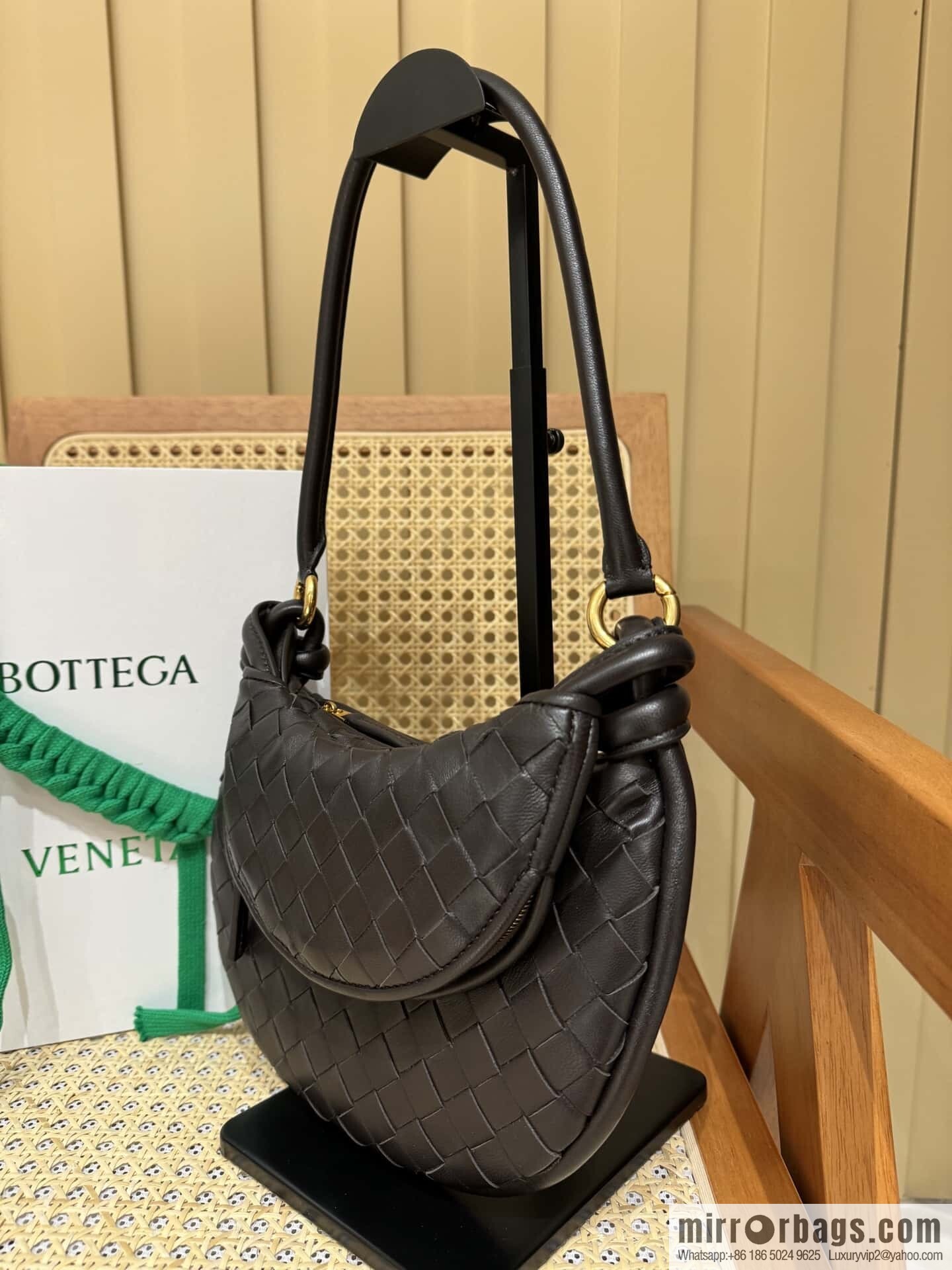 BV Small Gemelli Shoulder Backpack 776764 Chocolate Brown