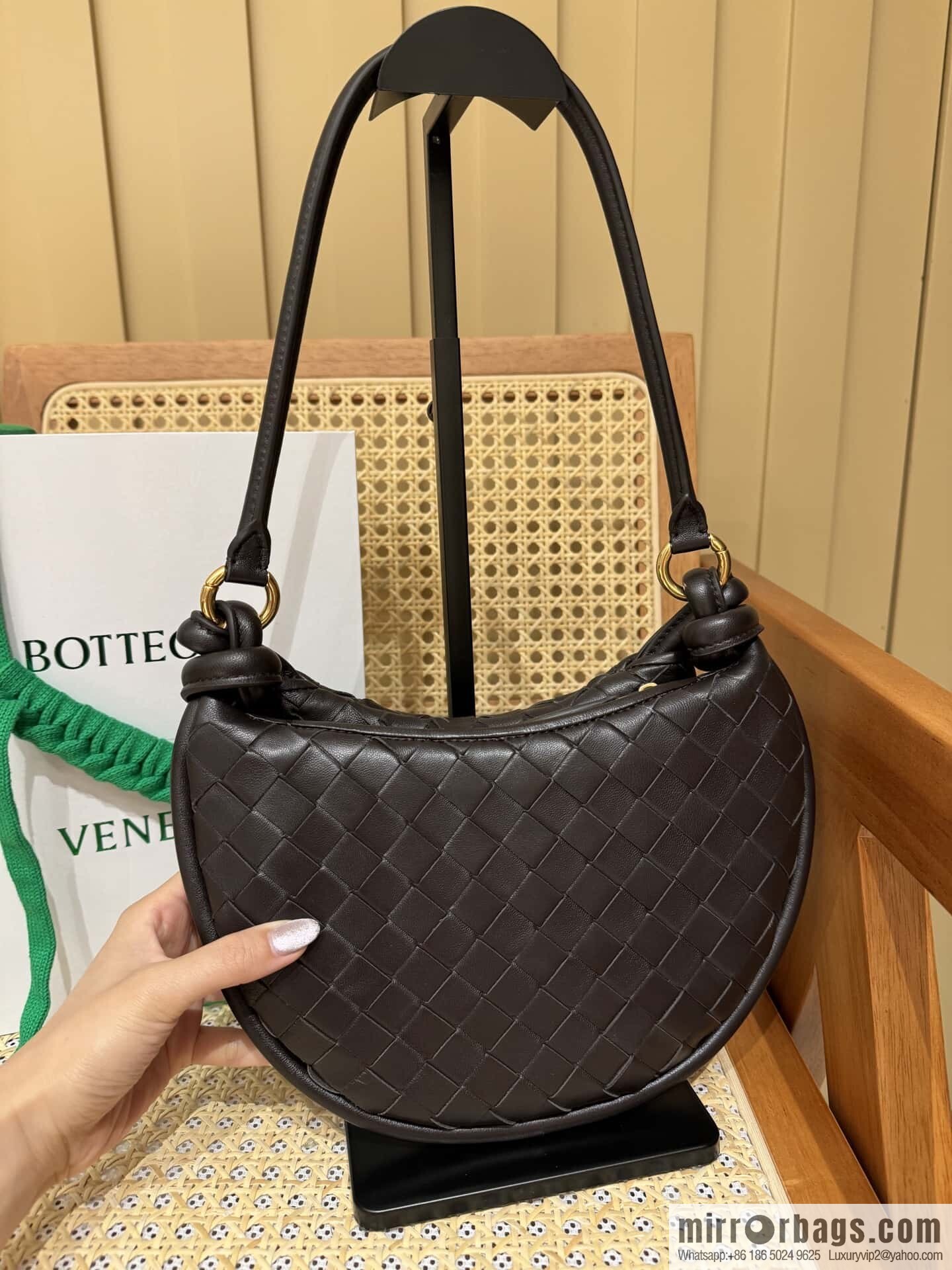 BV Small Gemelli Shoulder Backpack 776764 Chocolate Brown