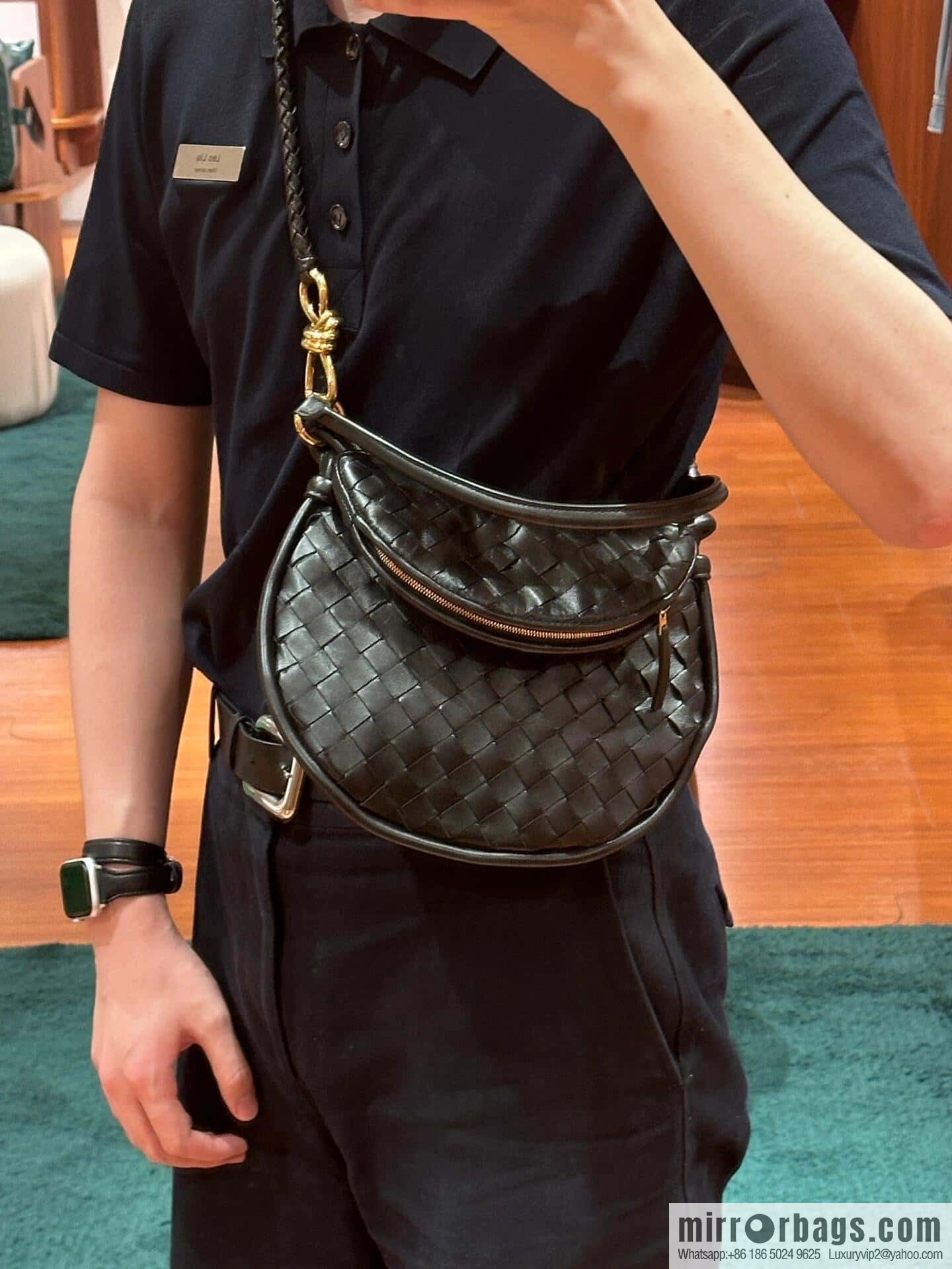 BV Small Gemelli Shoulder Backpack 776764 Black