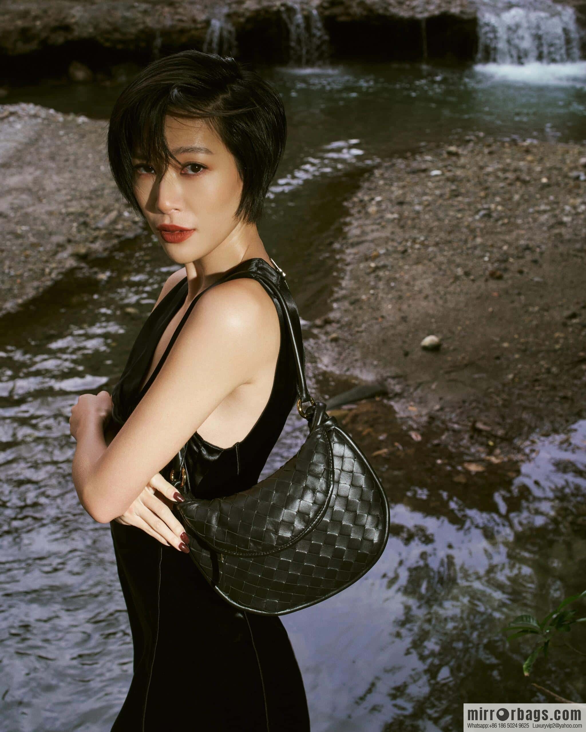 BV Small Gemelli Shoulder Backpack 776764 Black