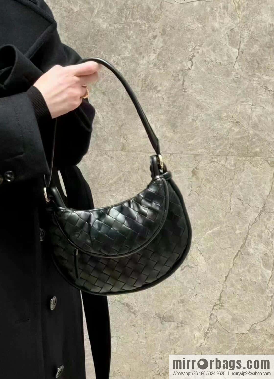 BV Small Gemelli Shoulder Backpack 776764 Black