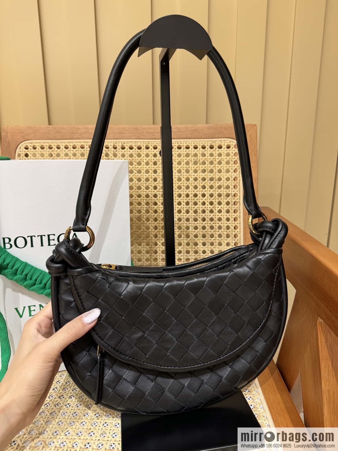 BV Small Gemelli Shoulder Backpack 776764 Black
