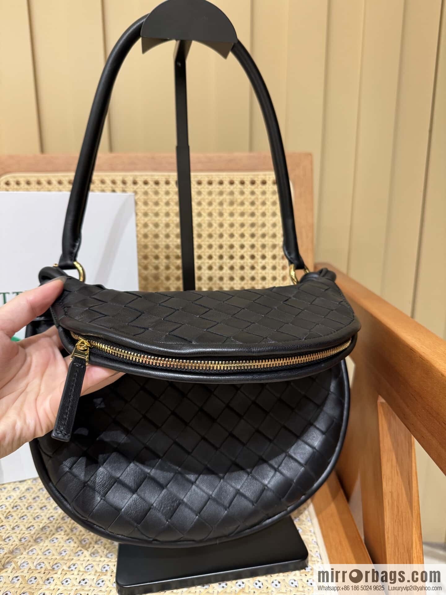 BV Small Gemelli Shoulder Backpack 776764 Black